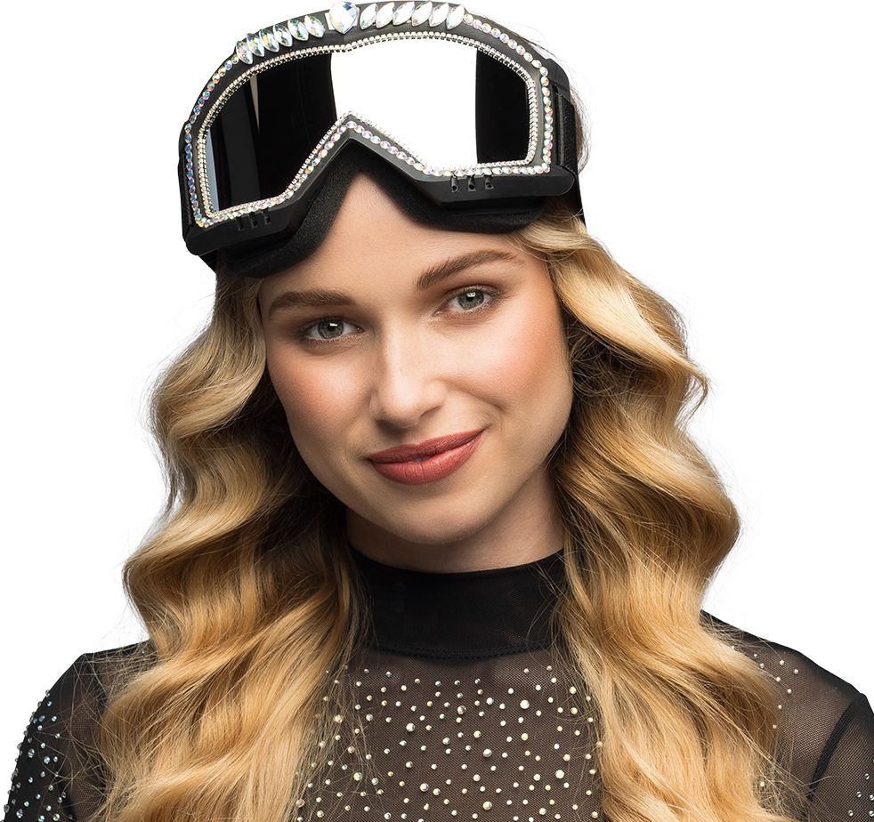 Zwarte Galaxy Feest Skibril met Diamanten