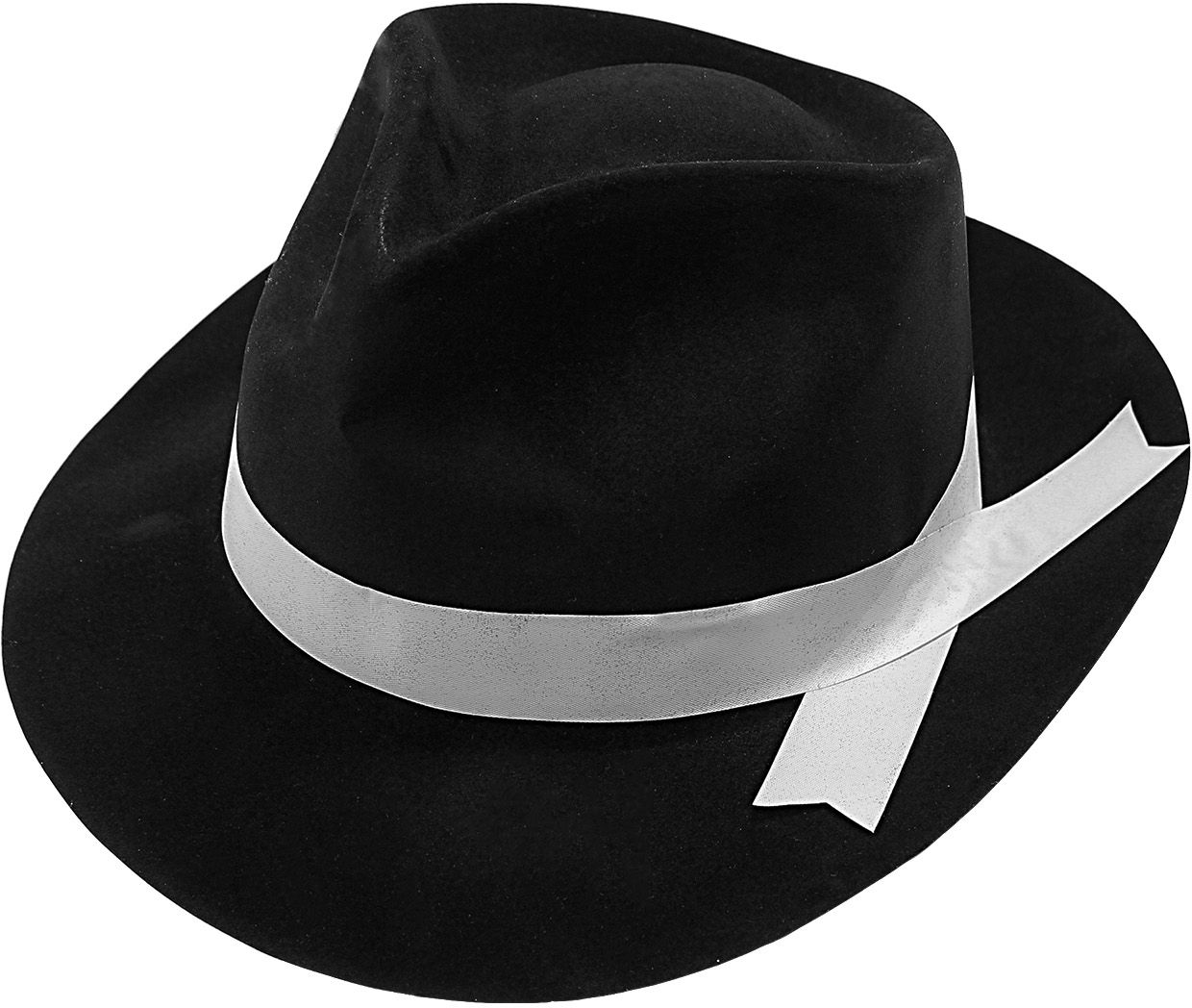Zwarte Gangster Hoed met Lint