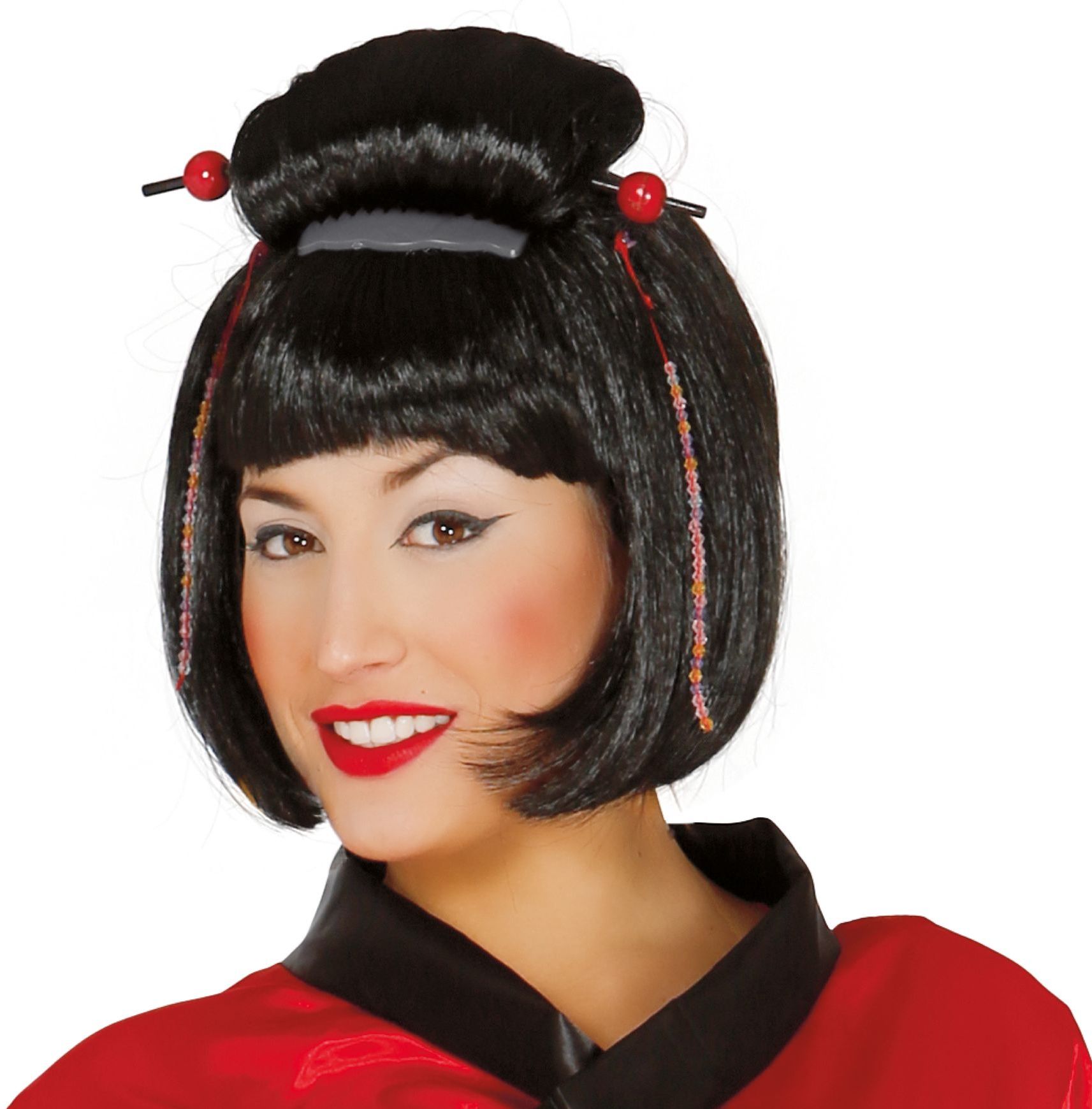 Zwarte geisha nori pruik