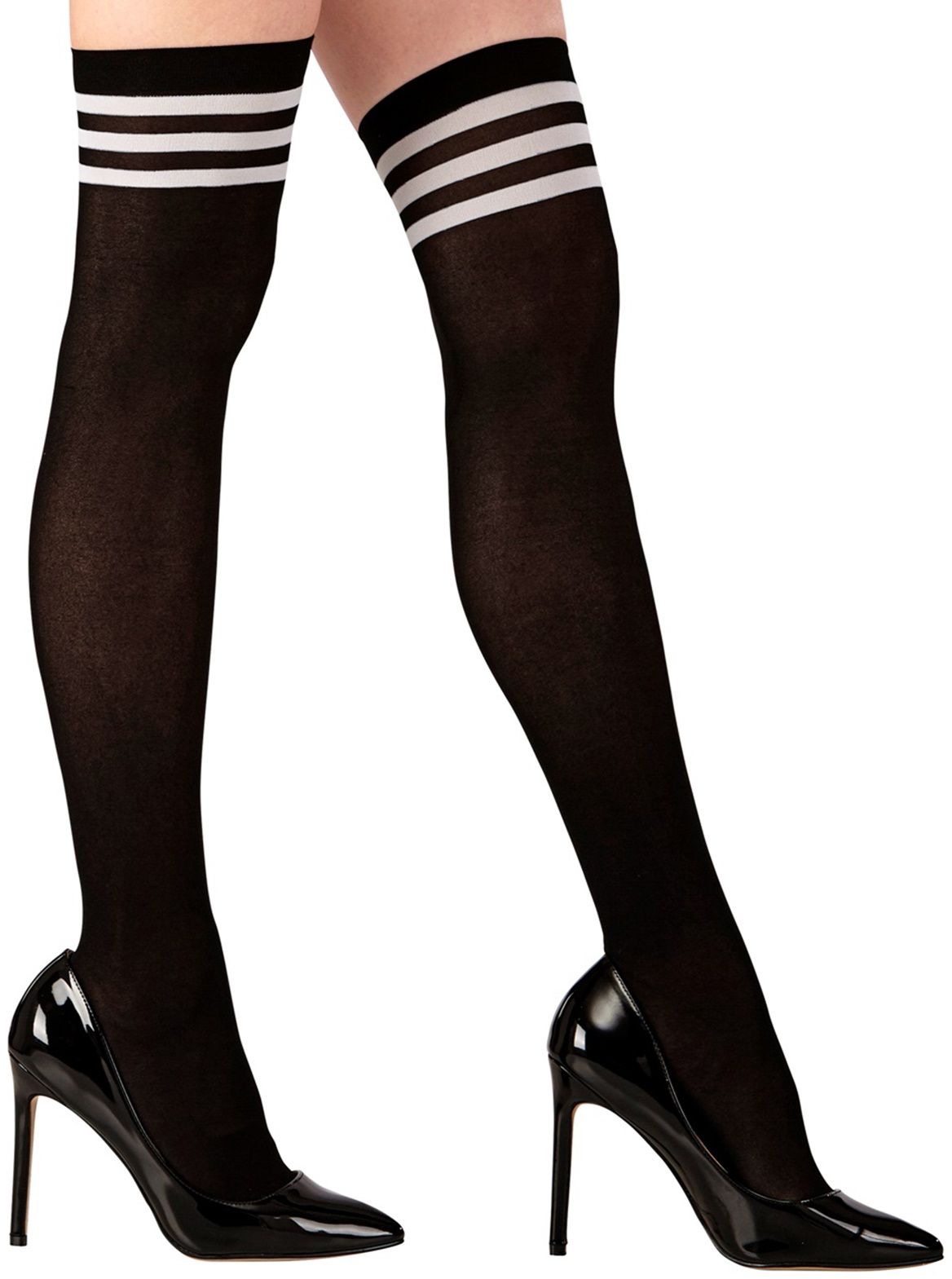 Zwarte Gestreepte Kniekousen
