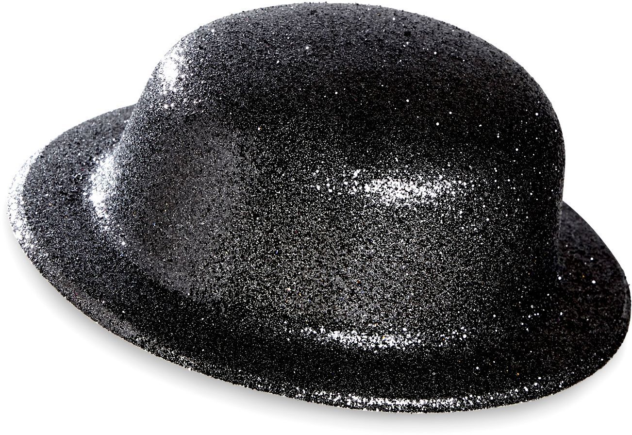 Zwarte Glitter Bolhoed