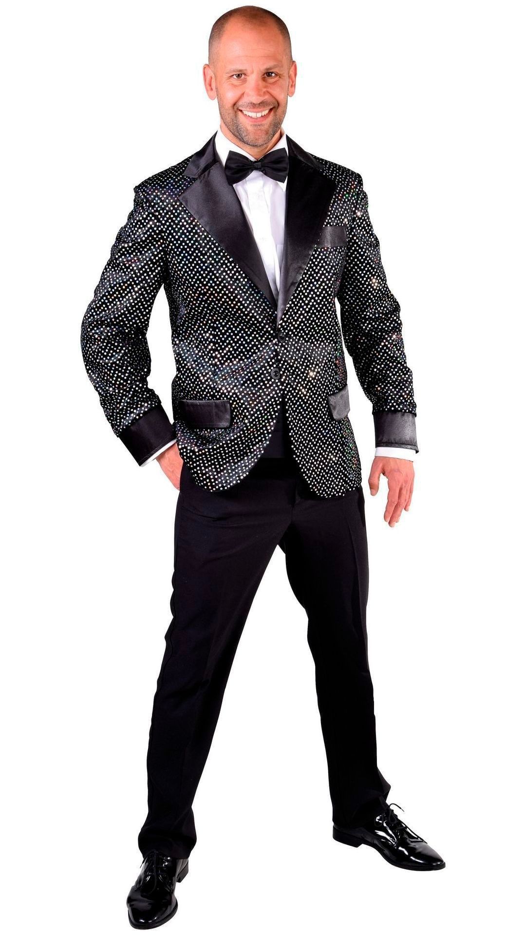 Zwarte Glitter Colbert Mannen