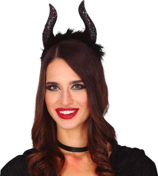 Zwarte Glitter Hoorntjes