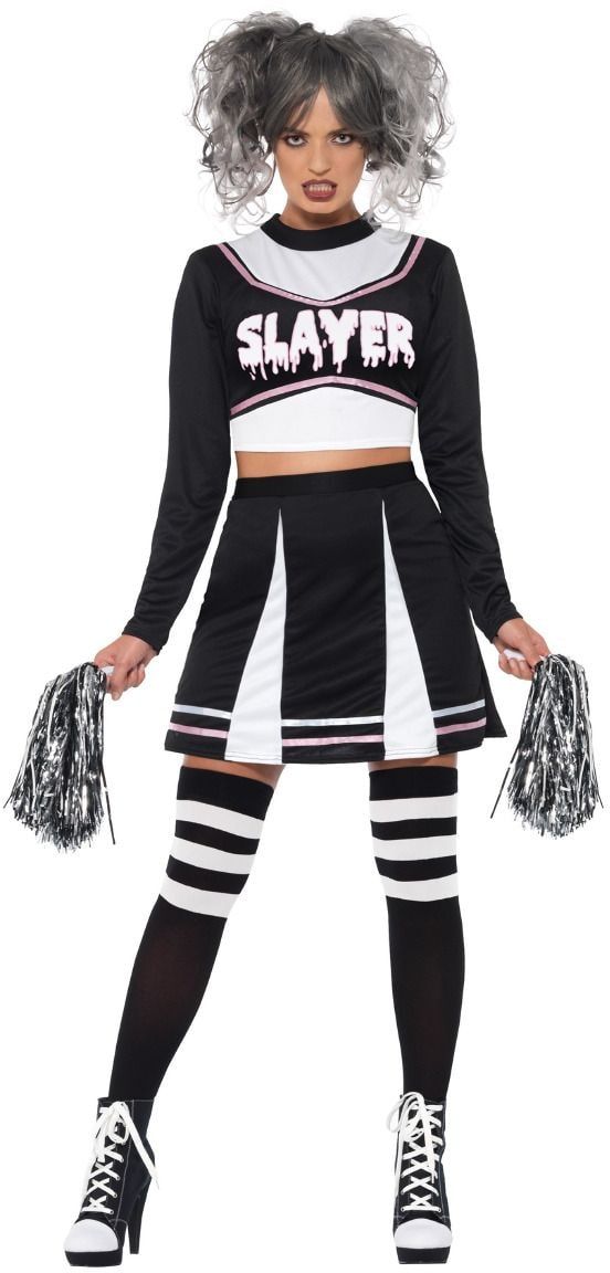 Zwarte Gothic Cheerleader Outfit