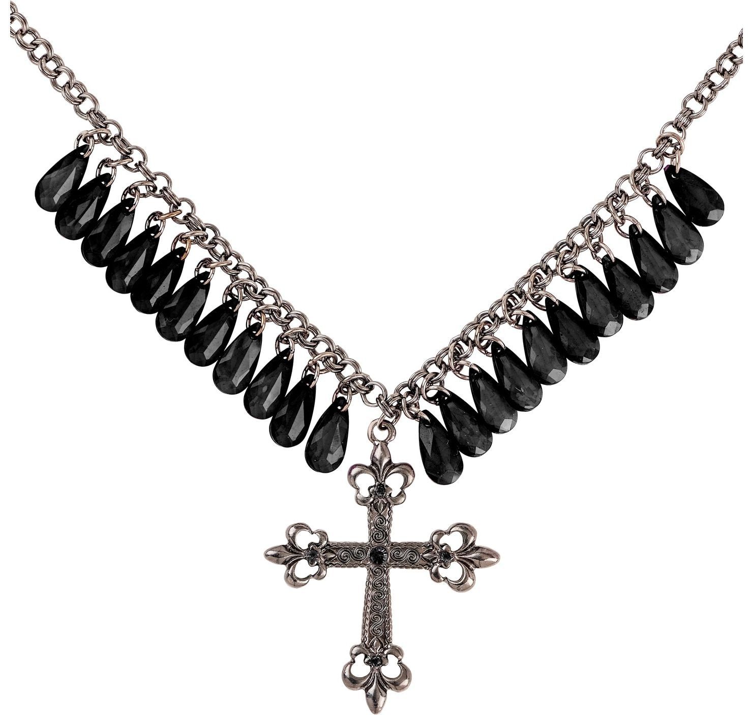 Zwarte Gothic Kruis Ketting