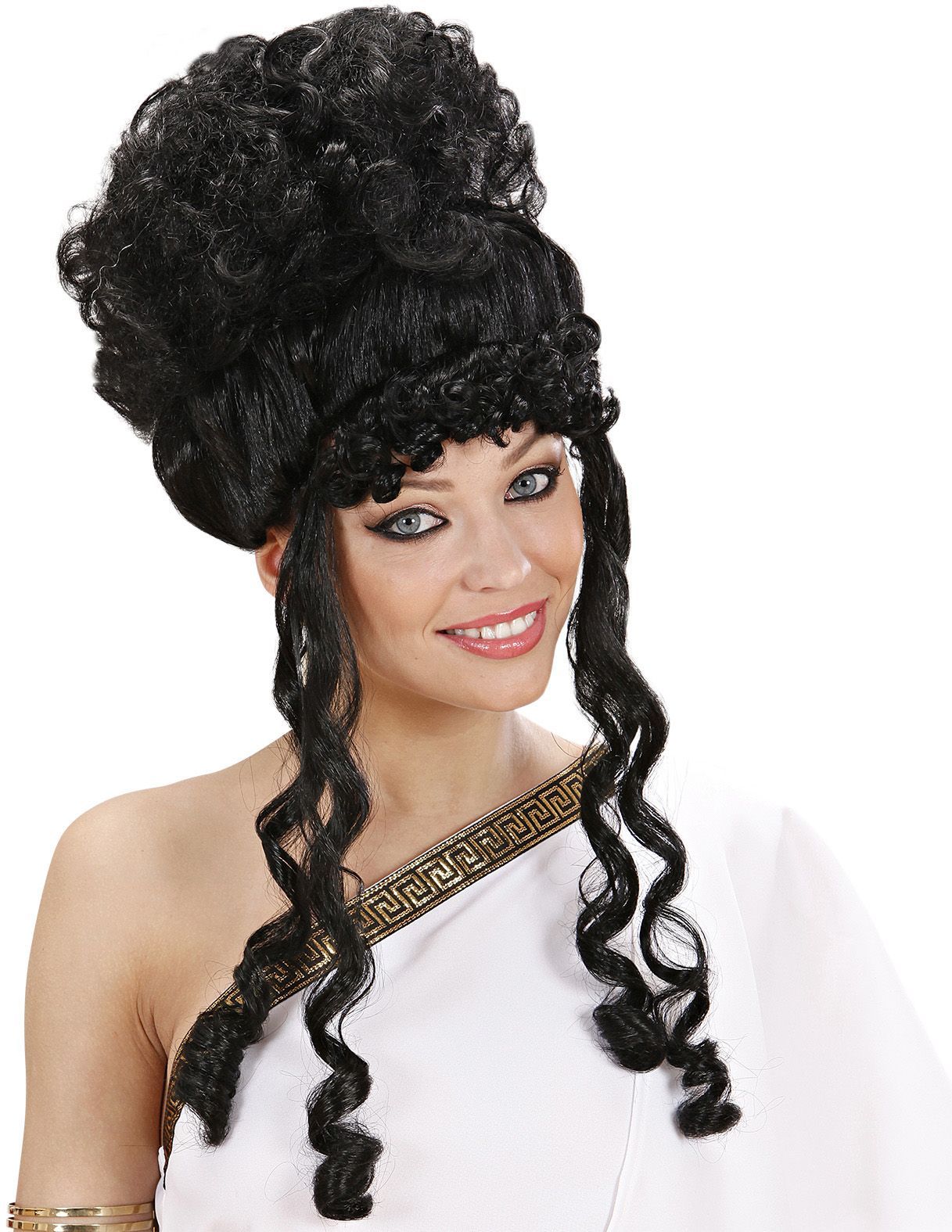 Zwarte Griekse Godin Pruik