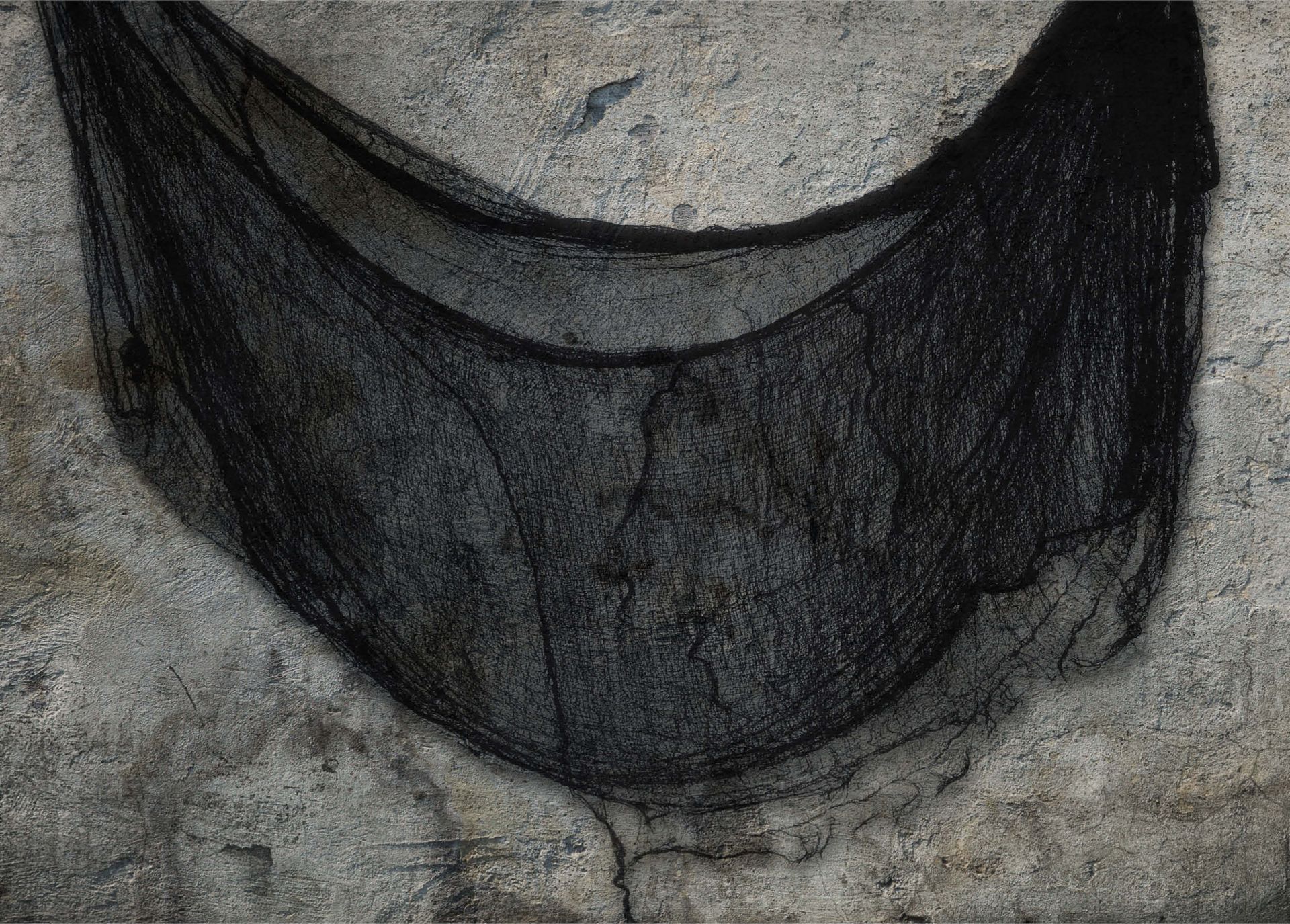 Zwarte Griezel Stof Halloween Decoratie