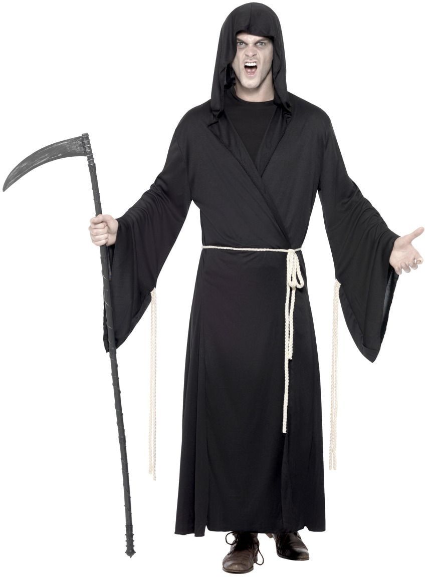 Zwarte grim reaper outfit heren