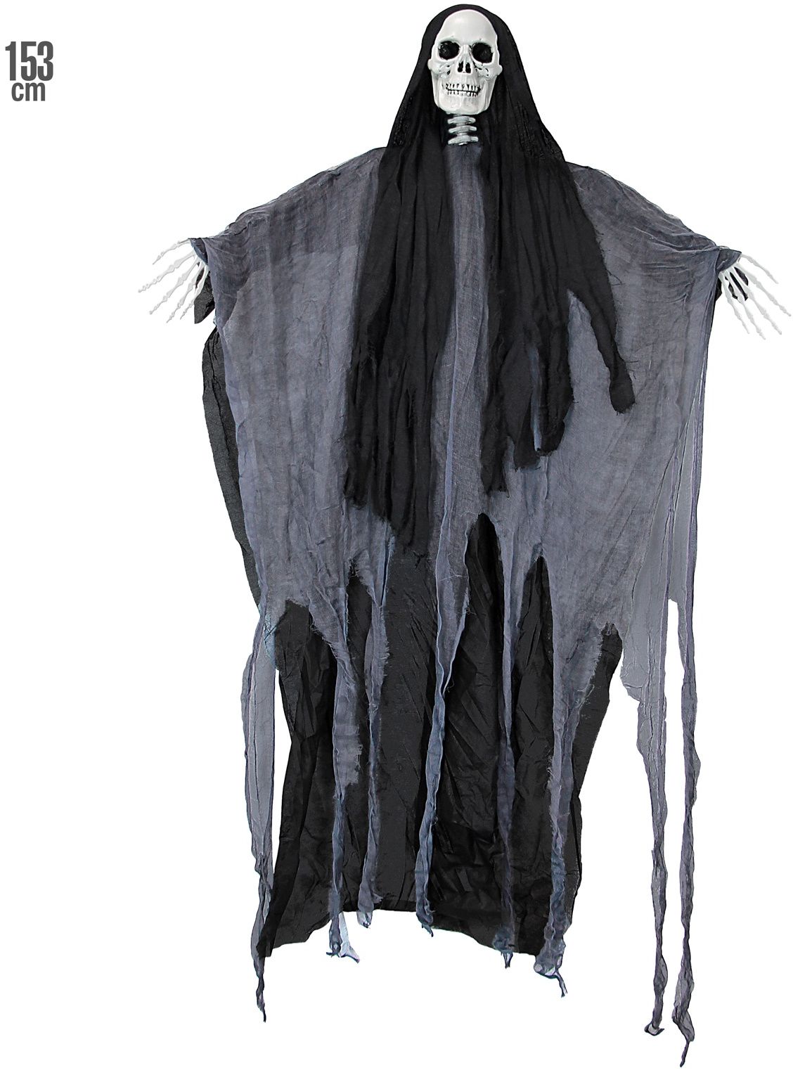 Zwarte grim reaper decoratie 153cm