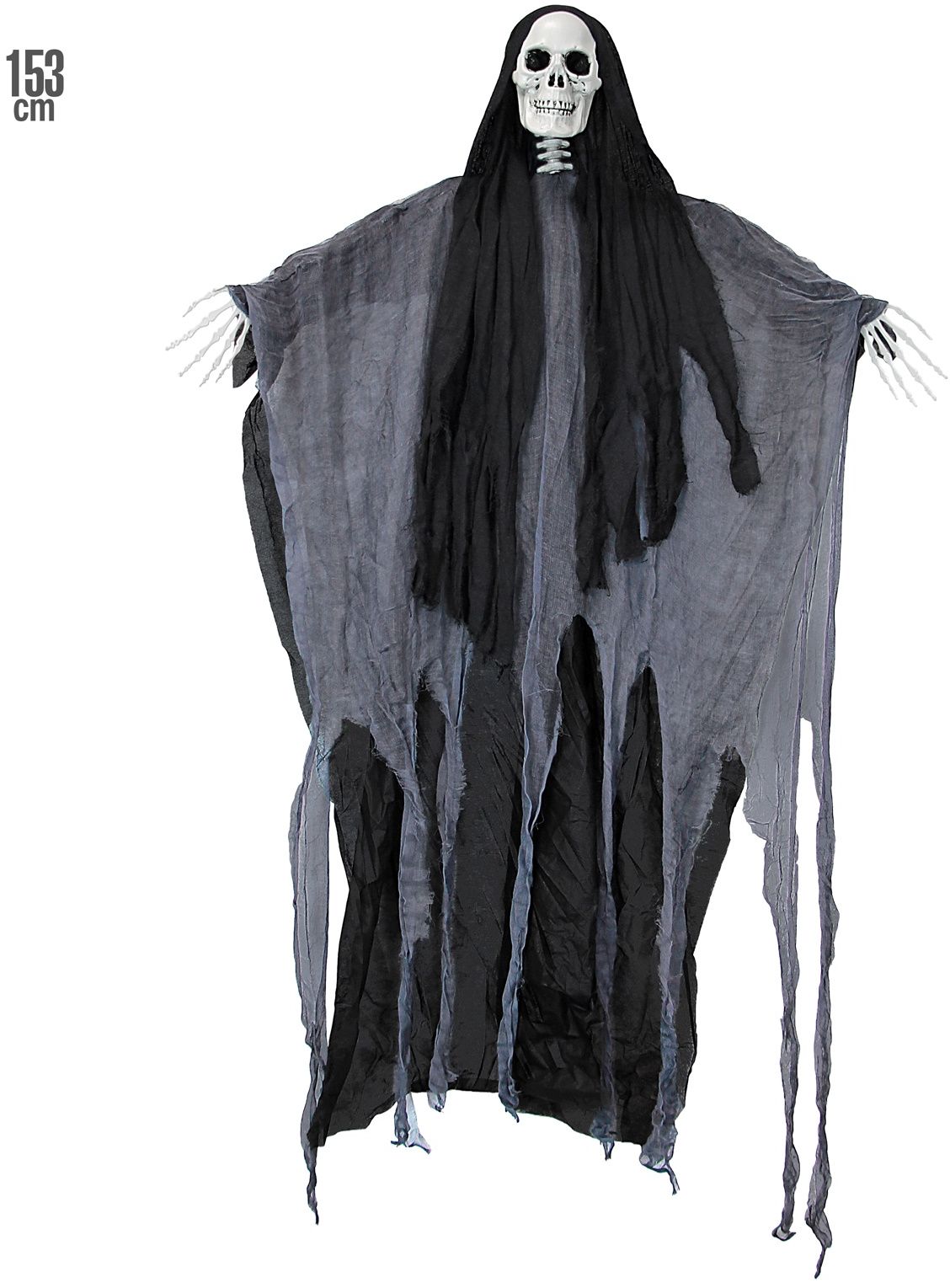 Zwarte Grim Reaper Decoratie 153cm