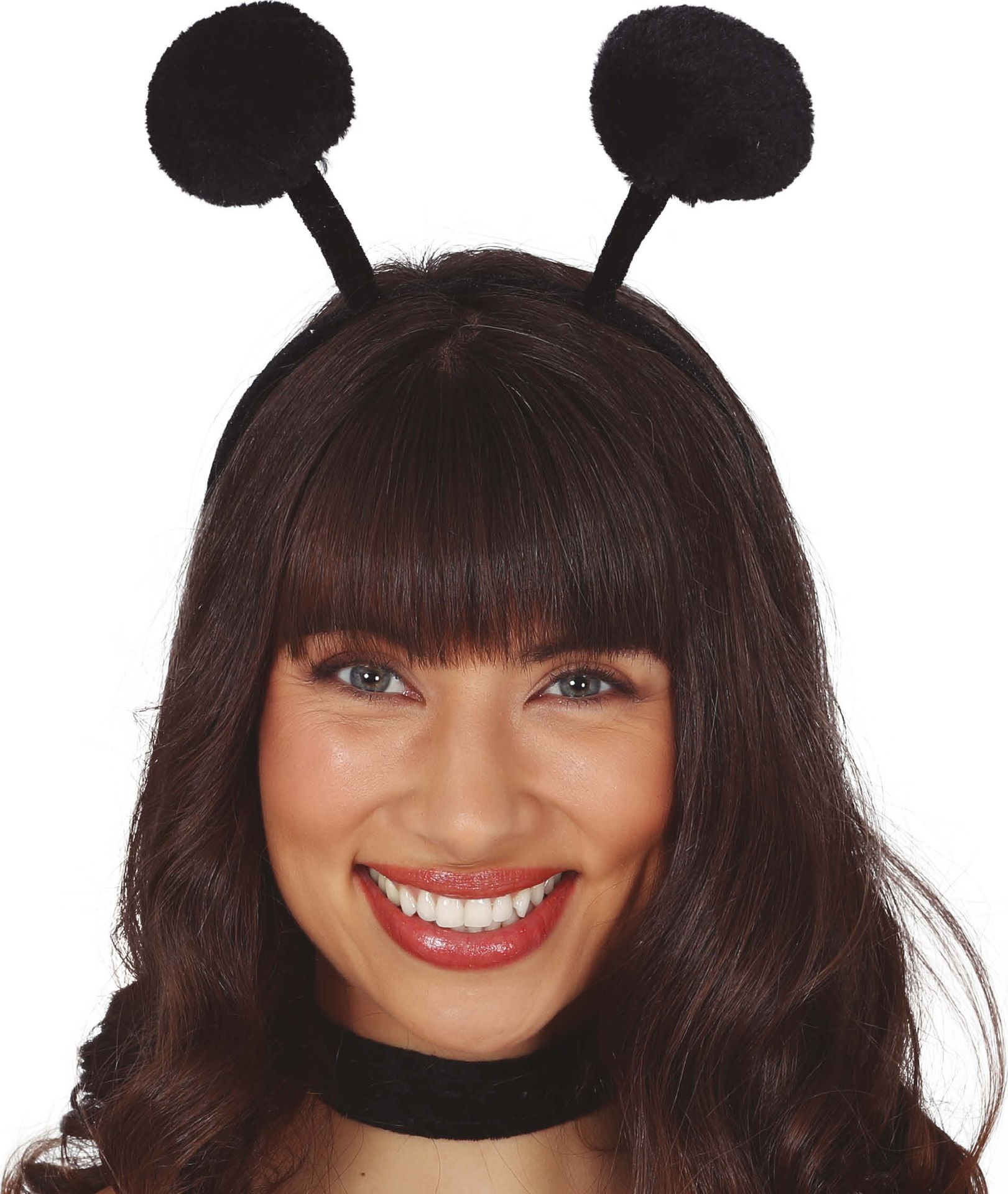 Zwarte Haarband met Antenne Bollen