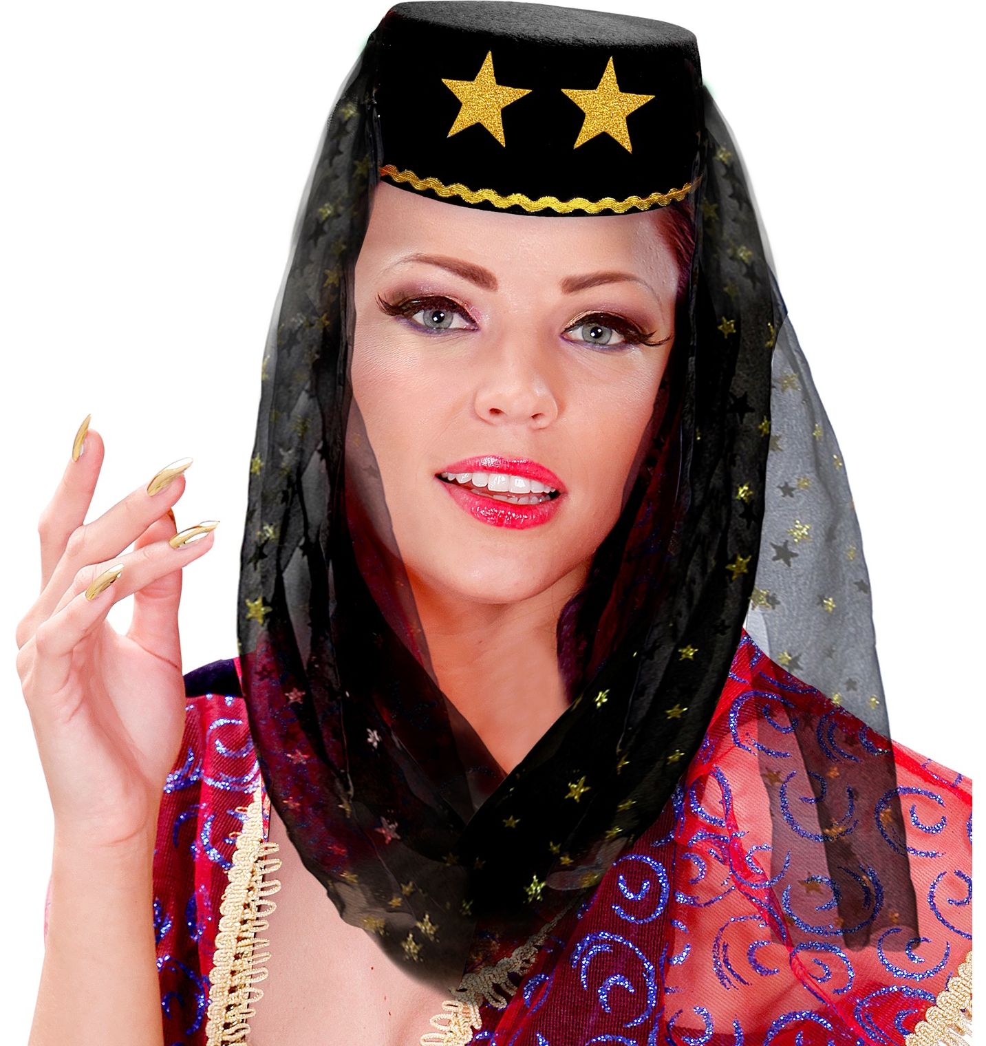 Zwarte Harem Hoed met Sluier