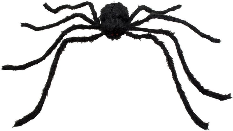 Zwarte harige spin horror decoratie XL