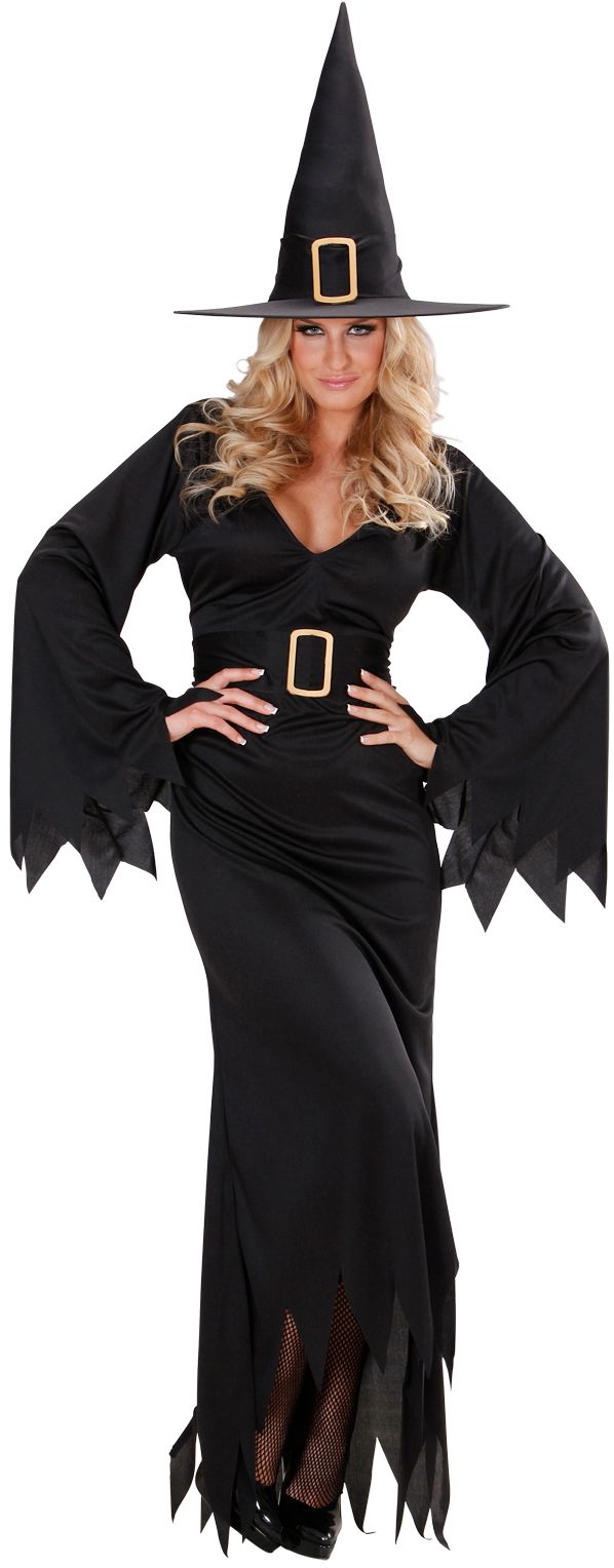 Zwarte Heksen Jurk Kostuum