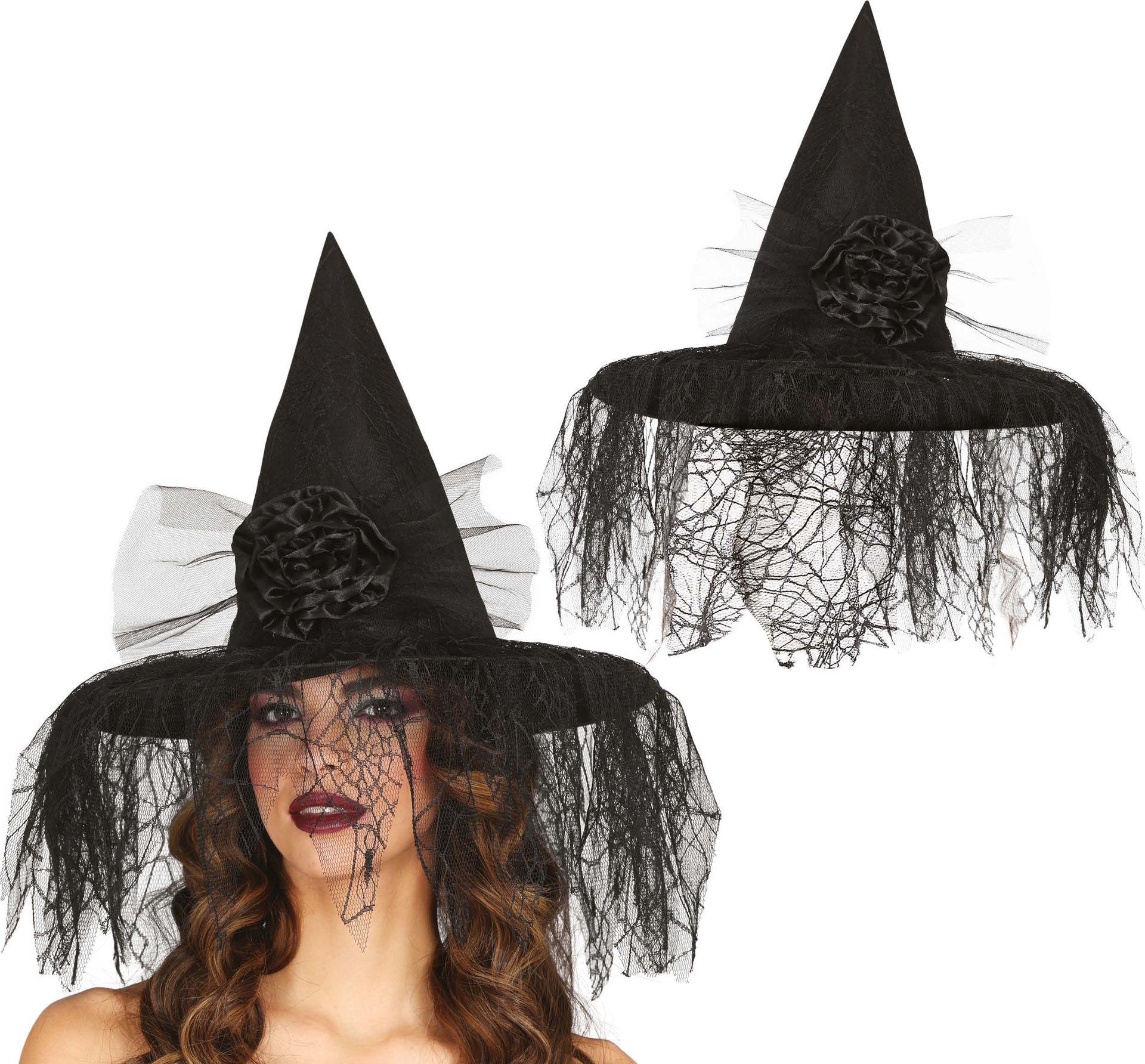 Zwarte Heksenhoed met Bloem