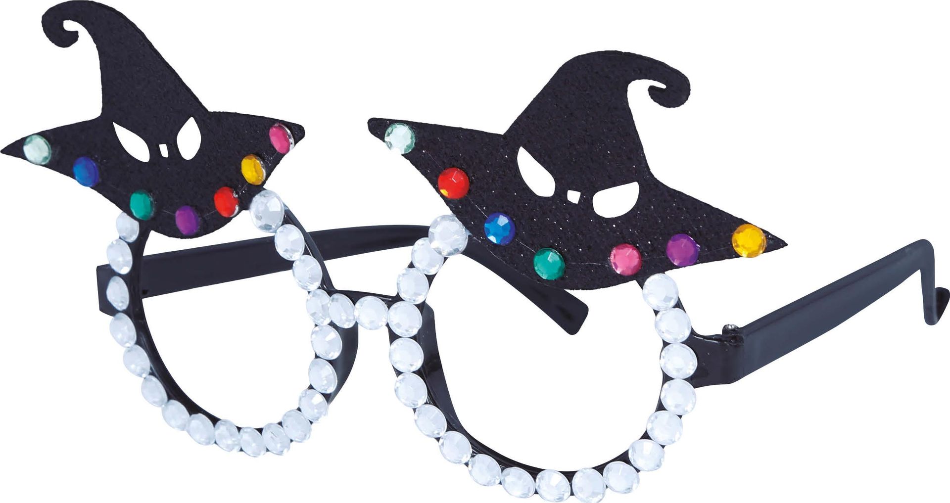 Zwarte Heksenhoedjes Glitter Bril