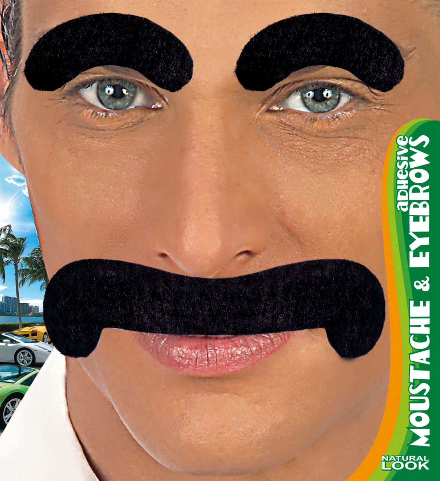 Zwarte Heren Snor en Wenkbrauwen