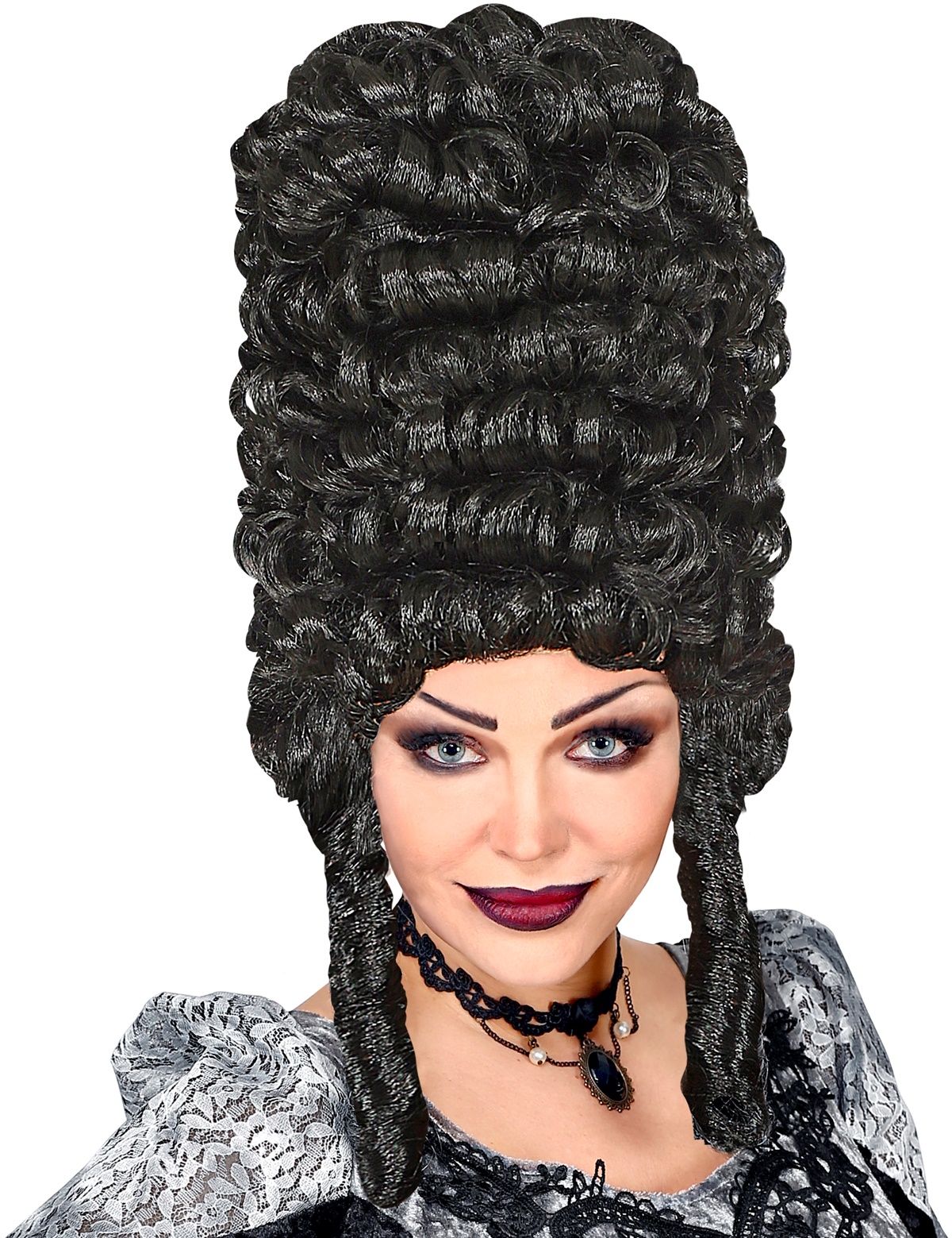 Zwarte Hoge Pruik Dames