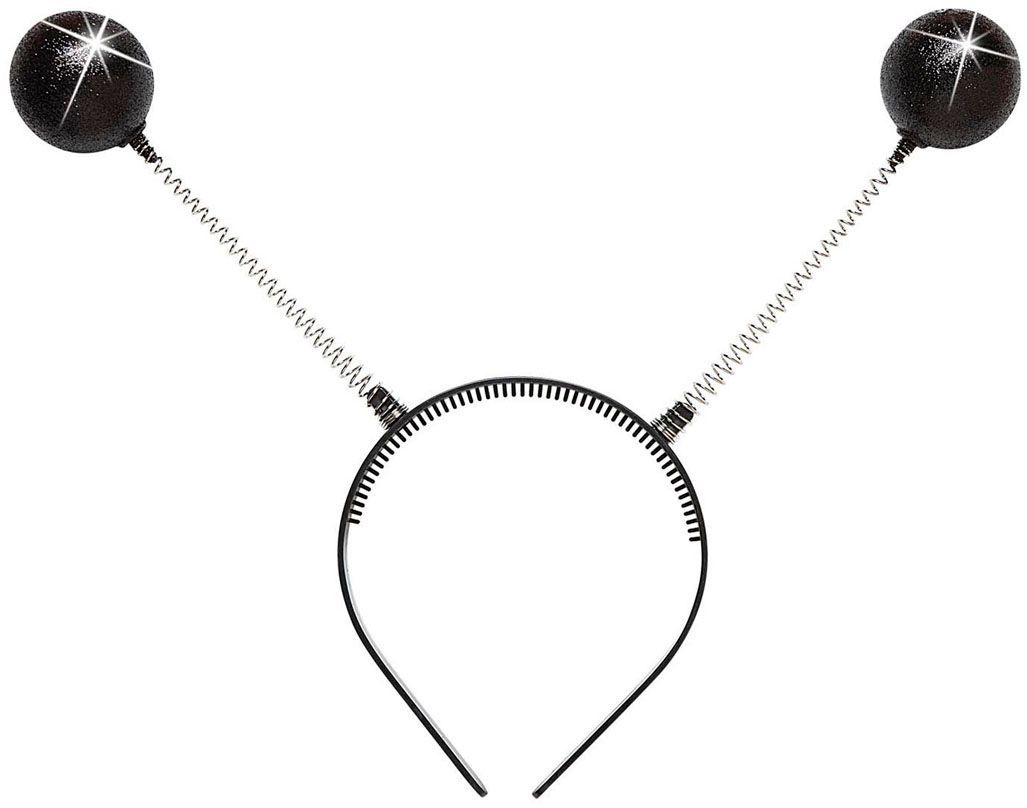 Zwarte Hoofdband met Glitter Antennes