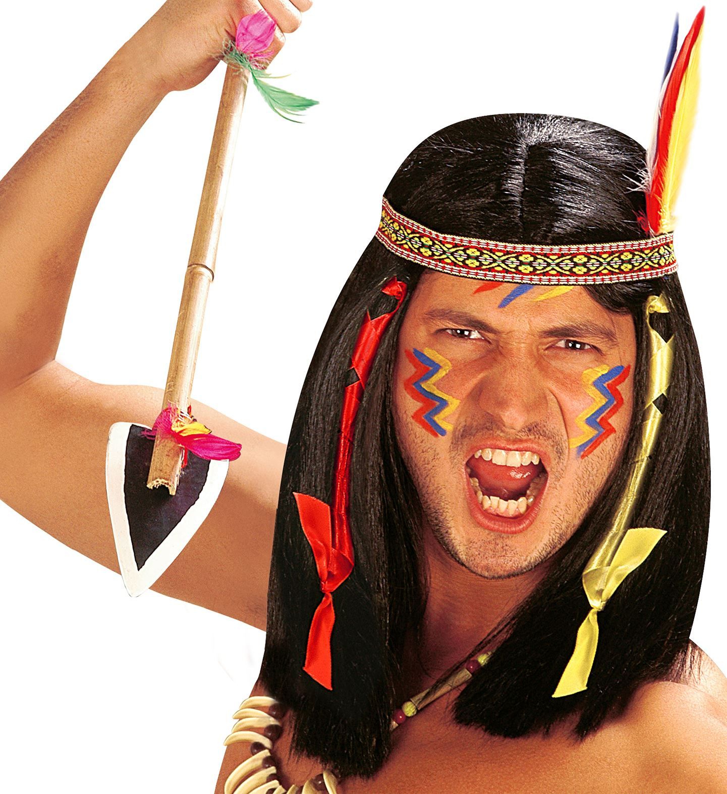 Zwarte Indianen Pruik