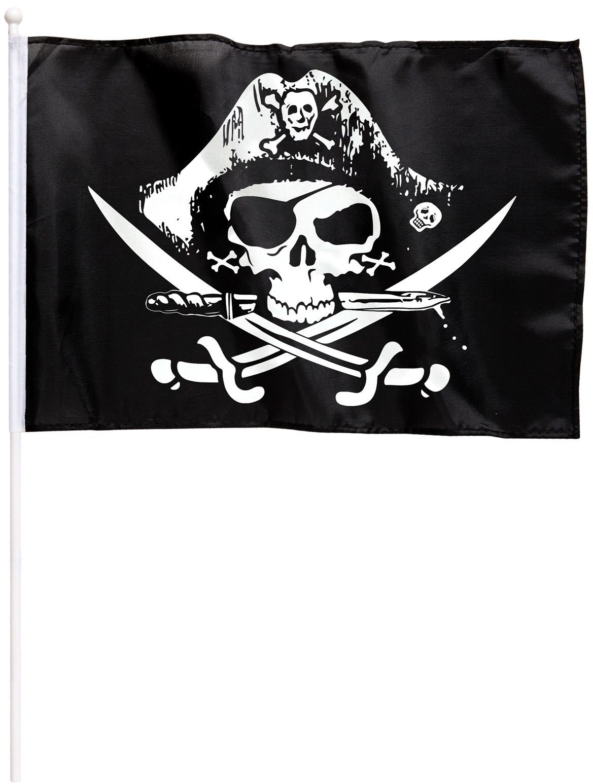 Zwarte Jolly Roger Vlag met Stok