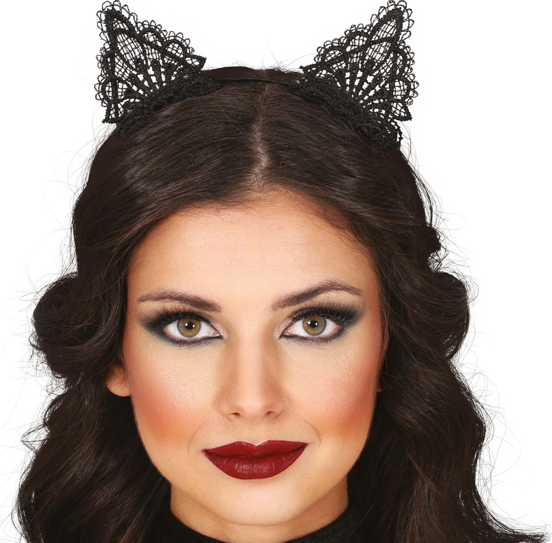 Zwarte Kanten Kattenoortjes Haarband