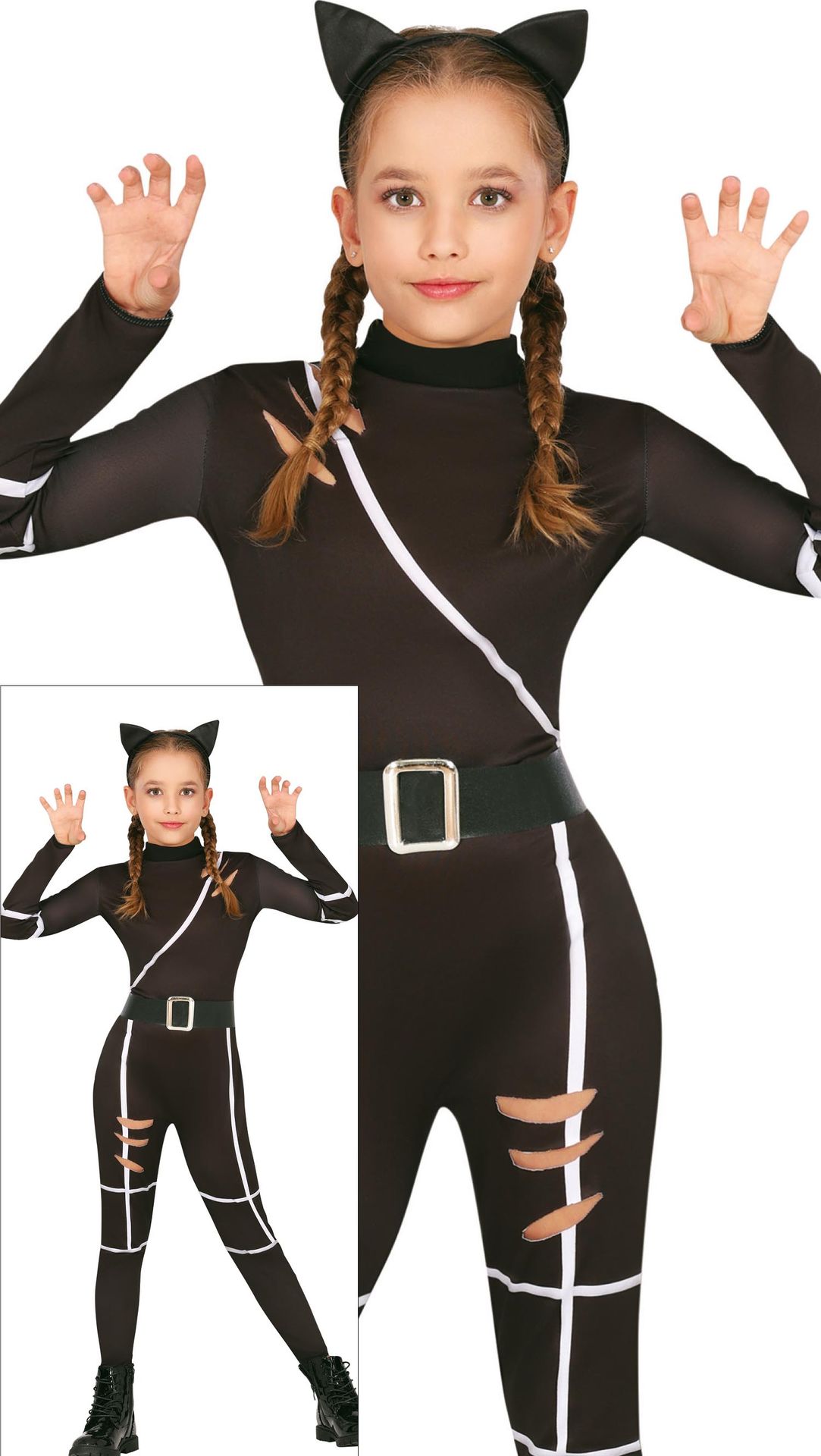 Zwarte Kat Kostuum Meisjes Jumpsuit