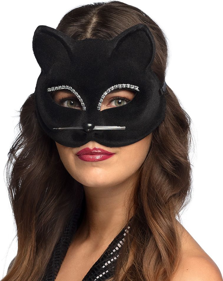 Zwarte Kat Oogmasker Dames