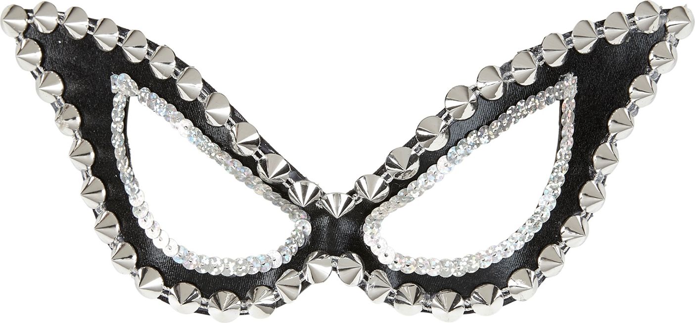 Zwarte Katten Sm Oogmasker met Spikes