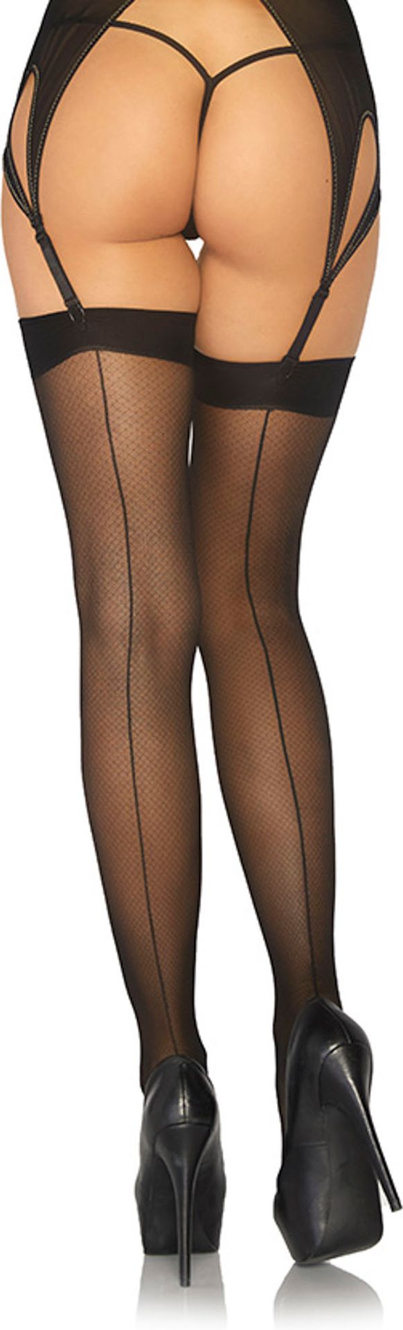 Zwarte Kousen met Visnet Effect