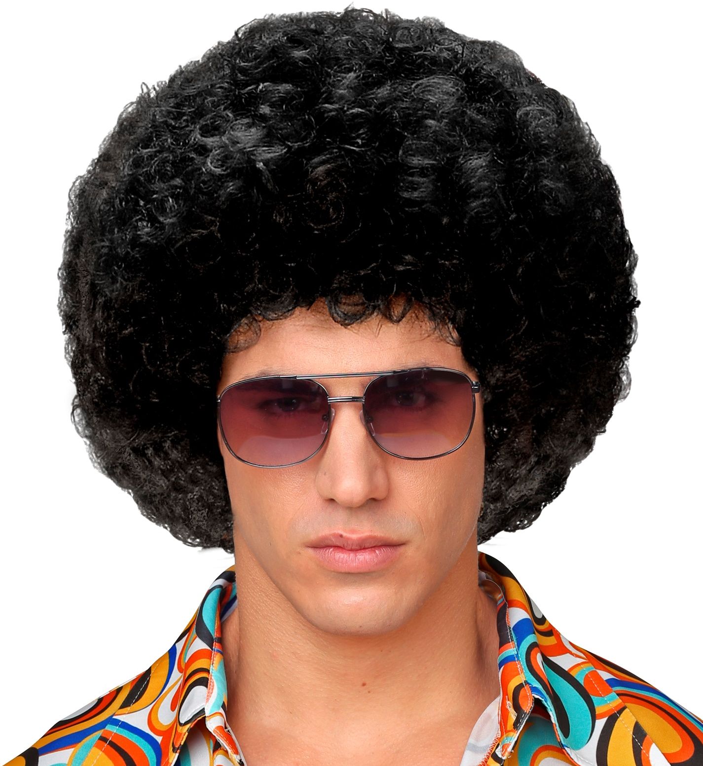 Zwarte Krullen Pruik