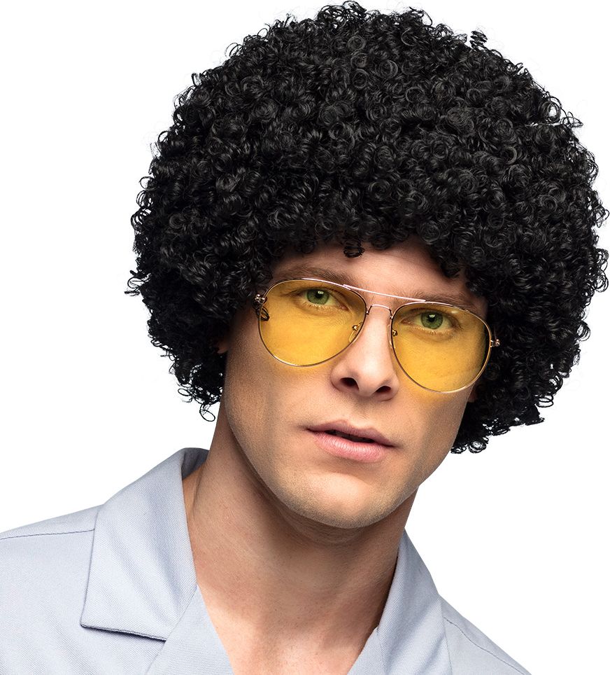 Zwarte Krullen Pruik Volwassenen