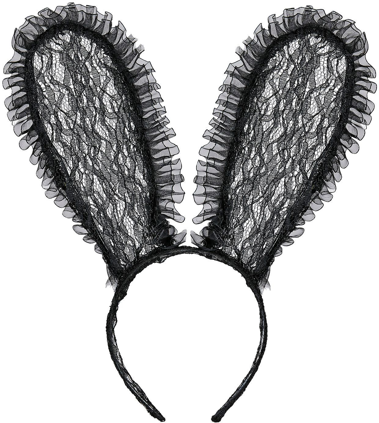 Zwarte Lace Konijnenoren