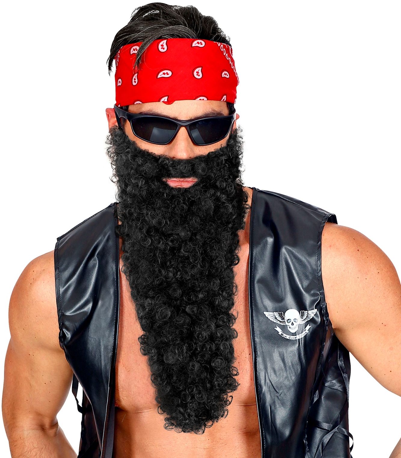 Zwarte Lange Baard met Snor