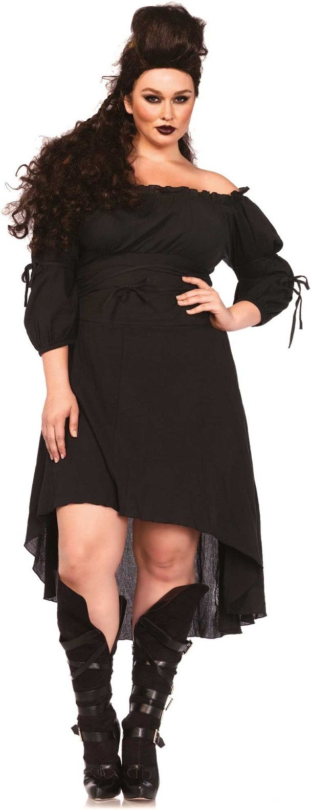 Zwarte lange jurk plus size