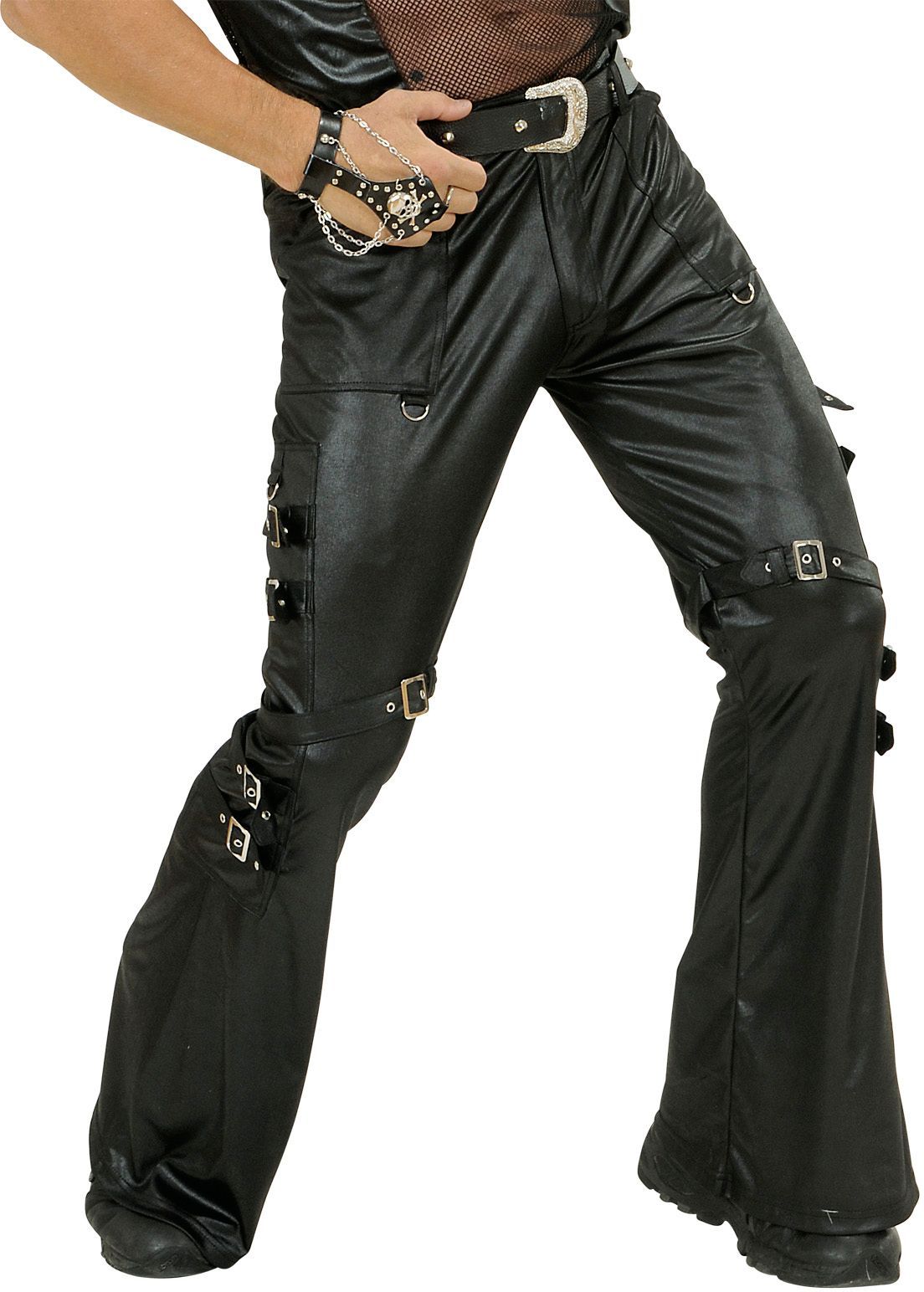 Zwarte Lederlook Broek