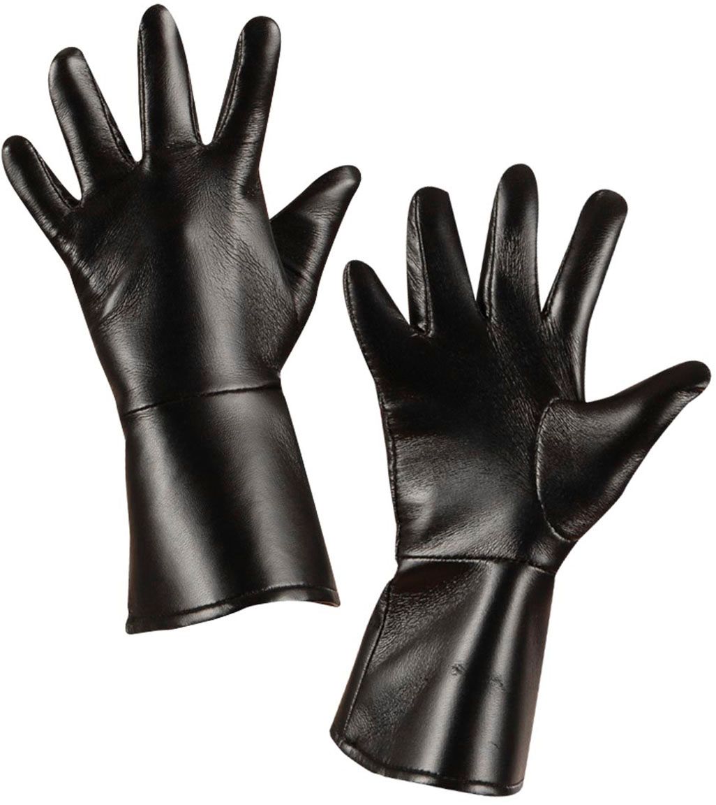 Zwarte lederlook handschoenen kind