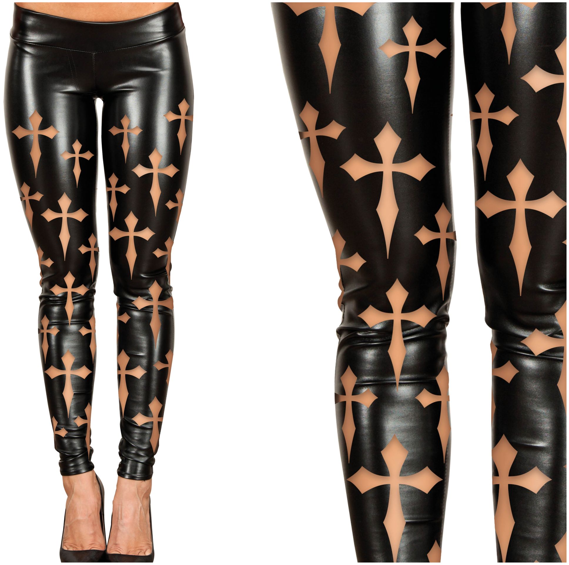 Zwarte Legging Kruizen Dames