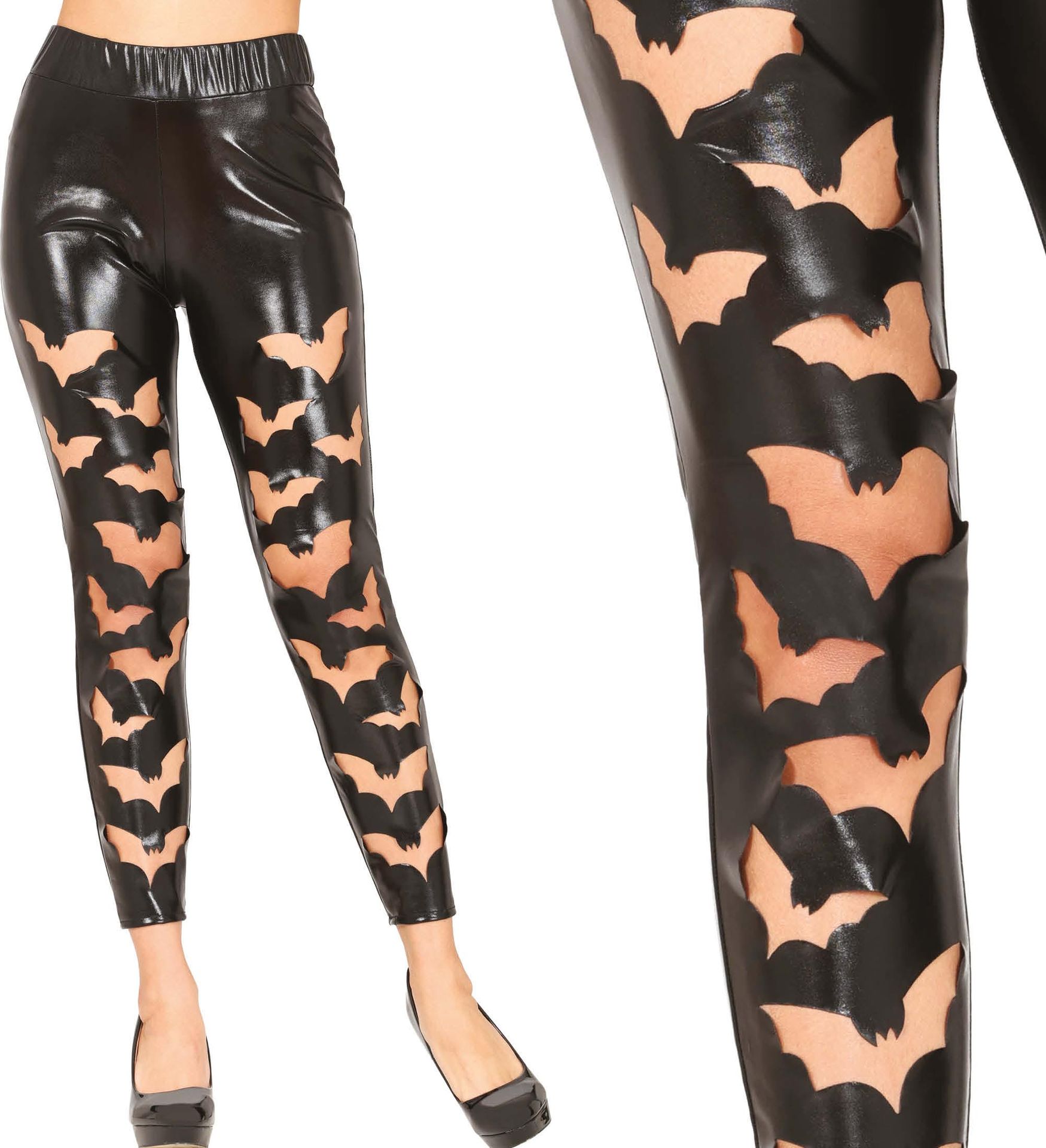 Zwarte Legging Vleermuizen Dames