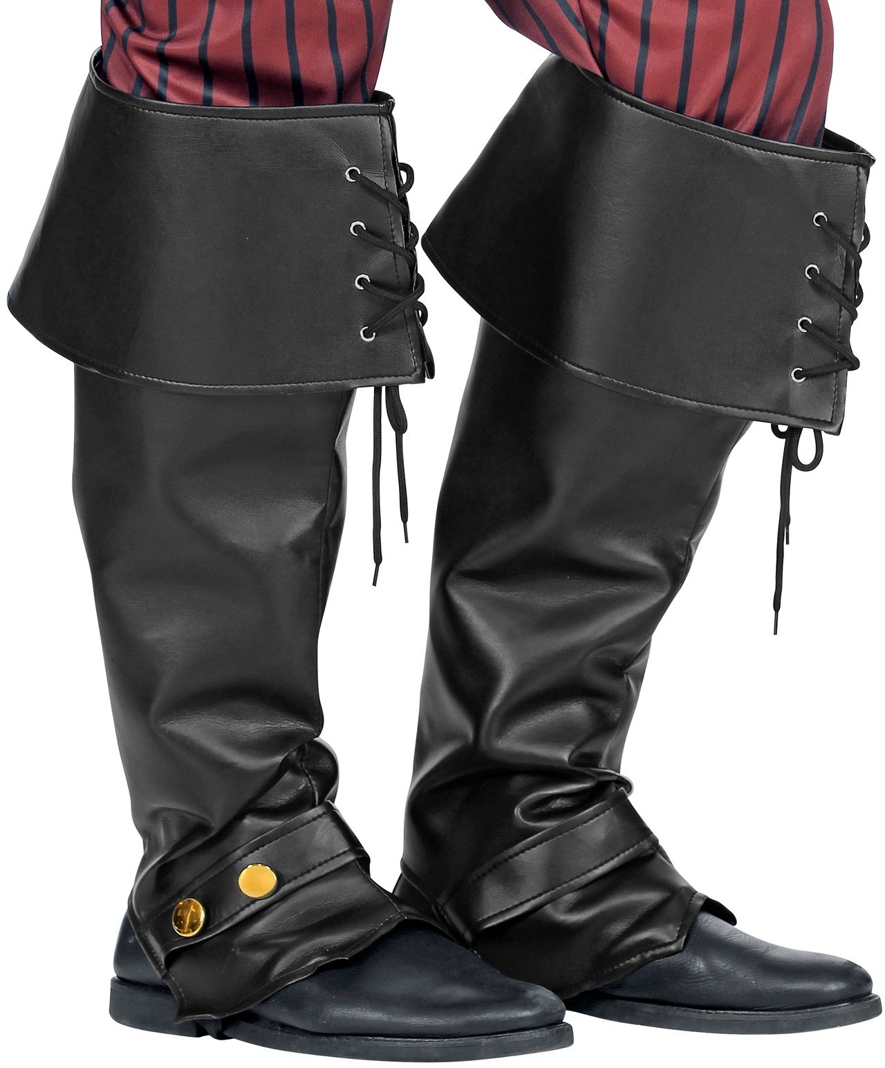 Zwarte Leren Look Laarzen Covers