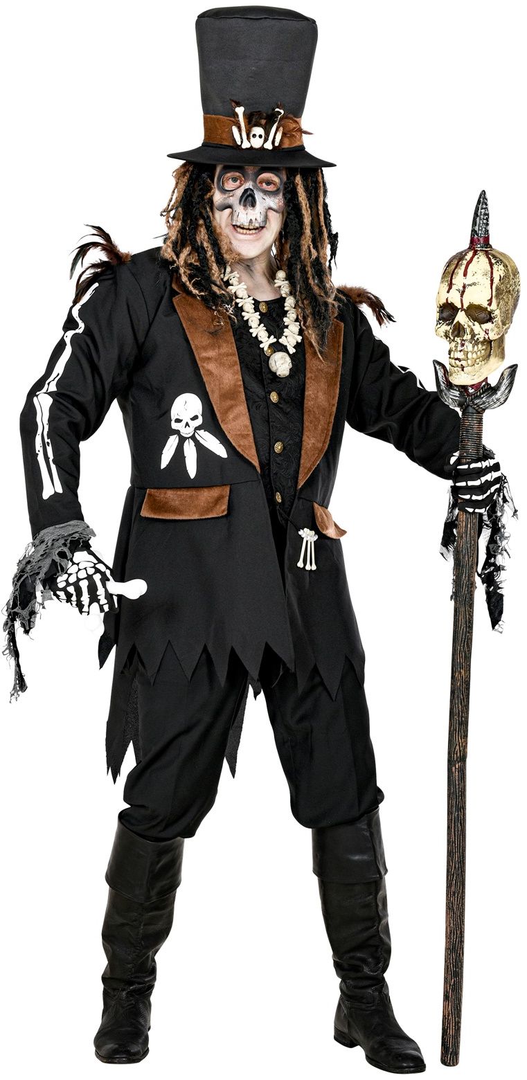 Zwarte magie voodoo priester kostuum heren