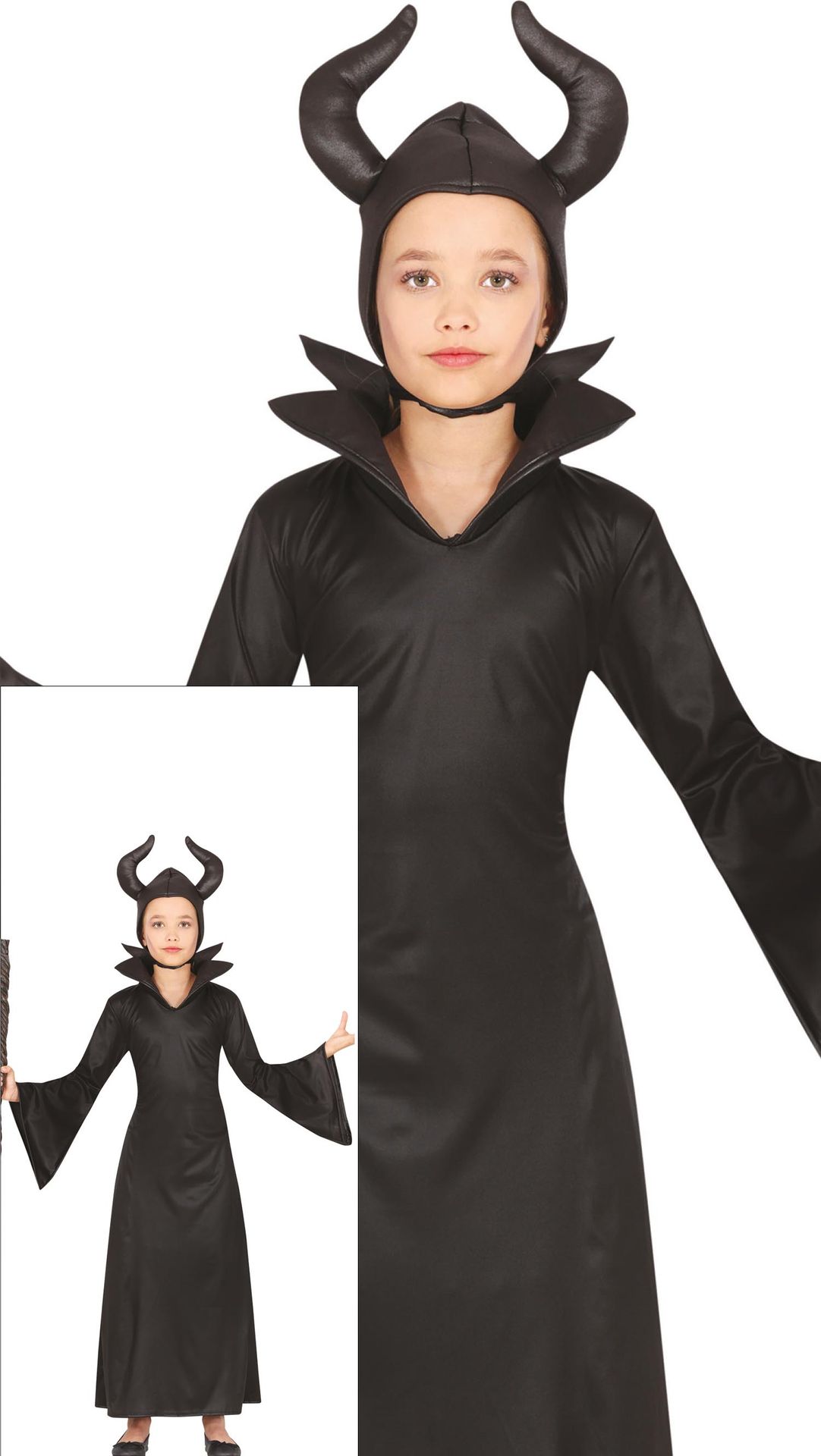 Zwarte Malifecent Jurk Meisjes