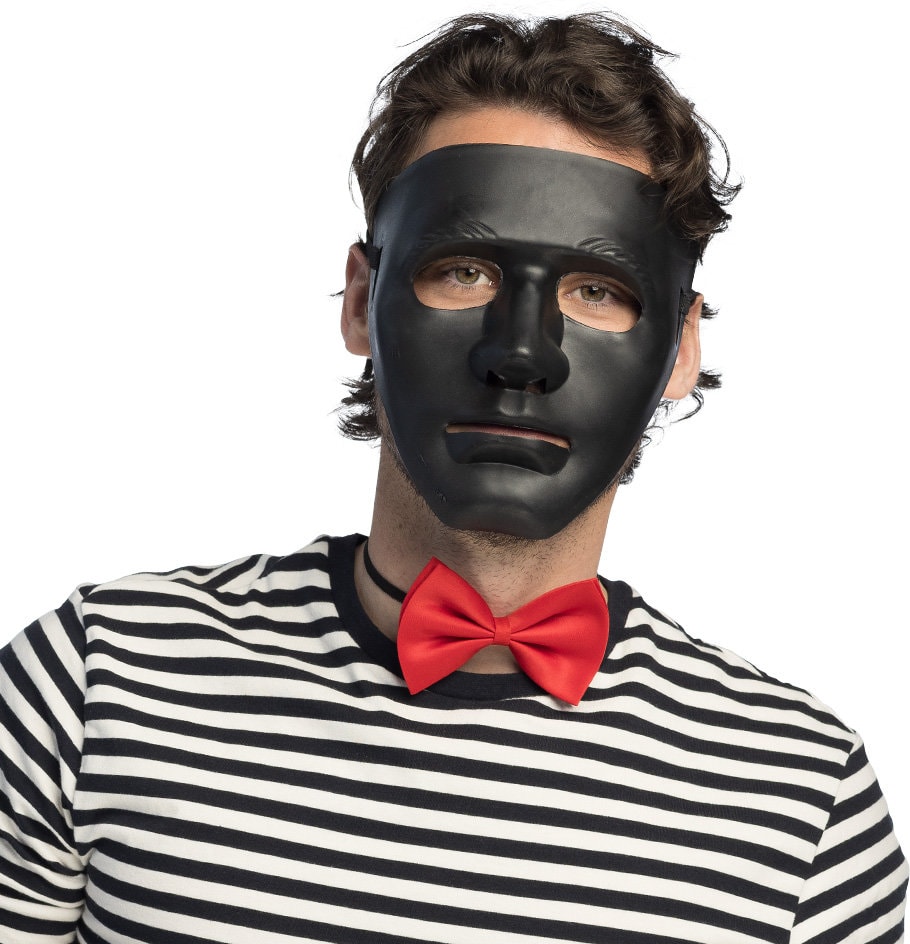 Zwarte Mime Theater Masker