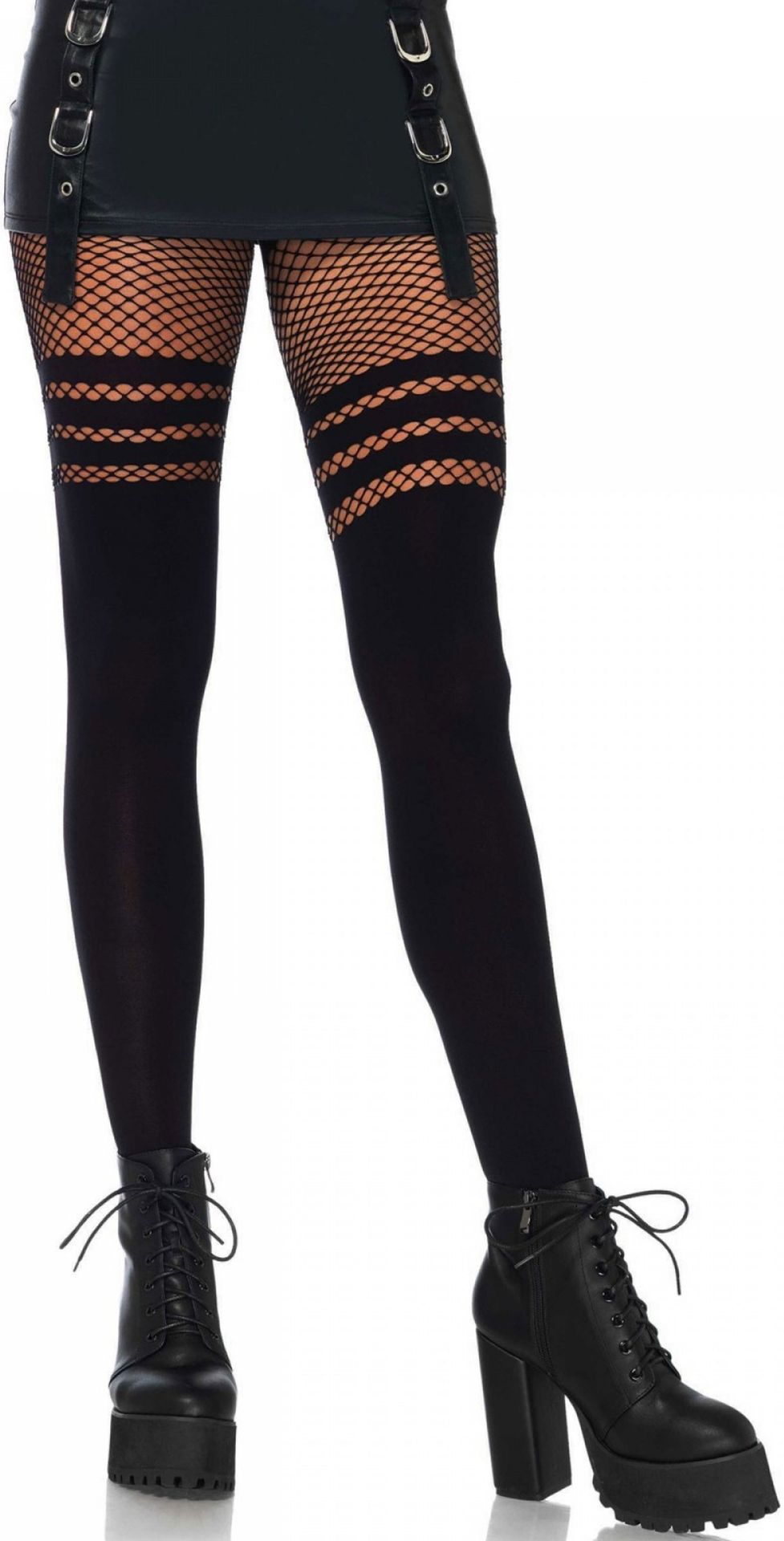 Zwarte Netpanty met Strepen