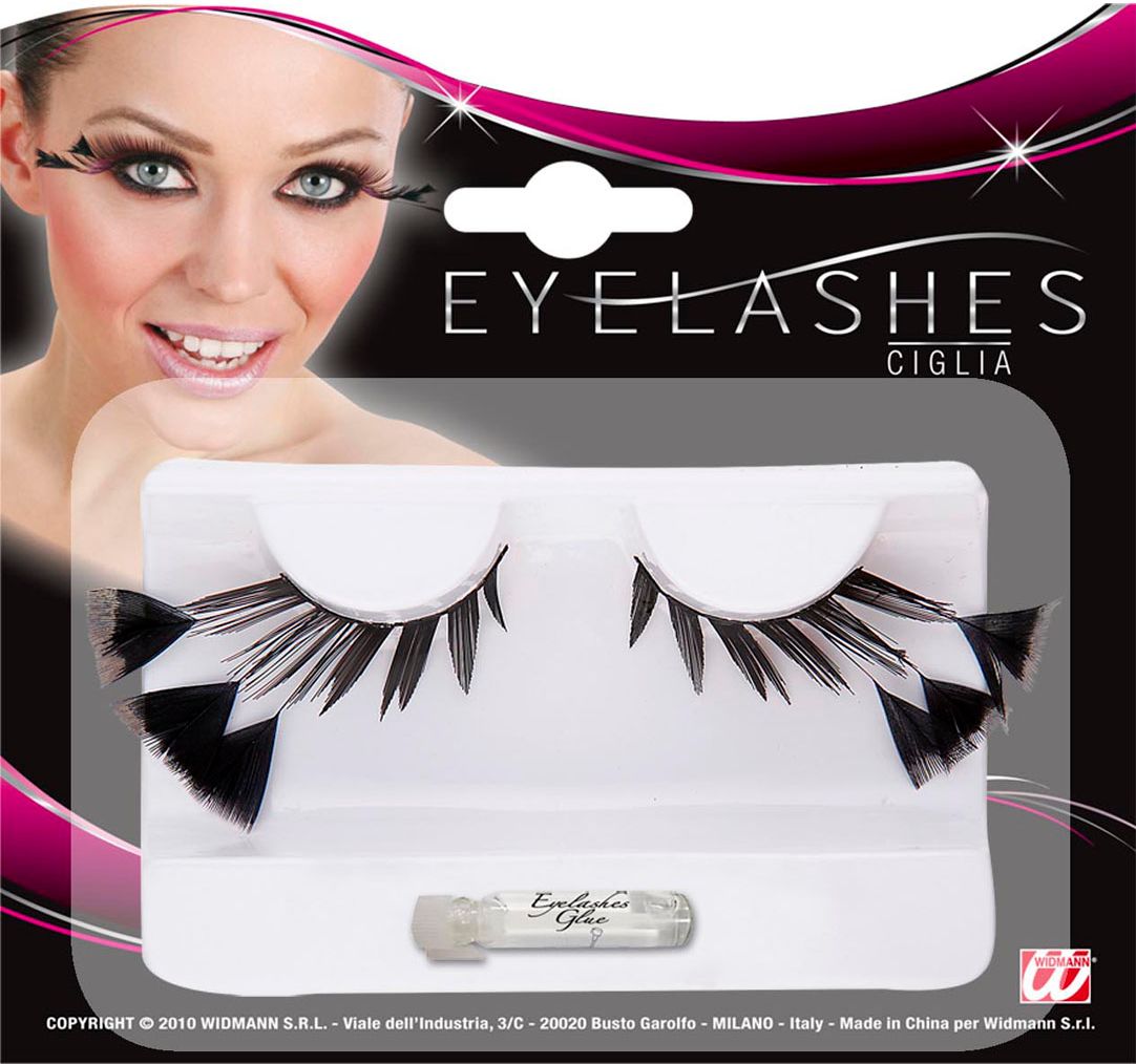 Zwarte Oogwimpers met Veren