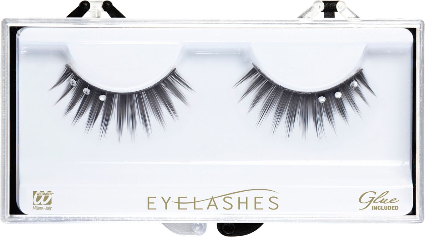 Zwarte Oogwimpers met Witte Steentjes