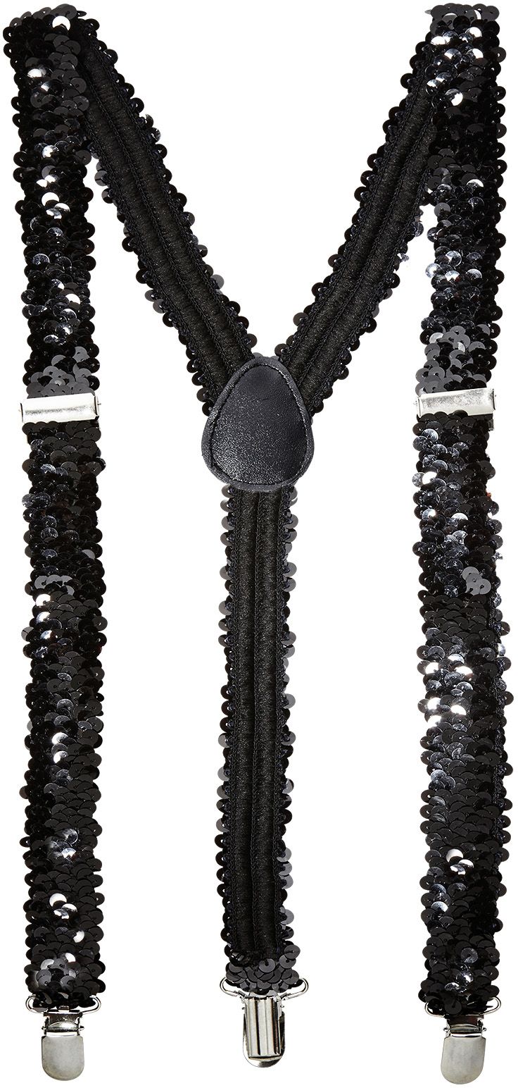 Zwarte pailletten bretels