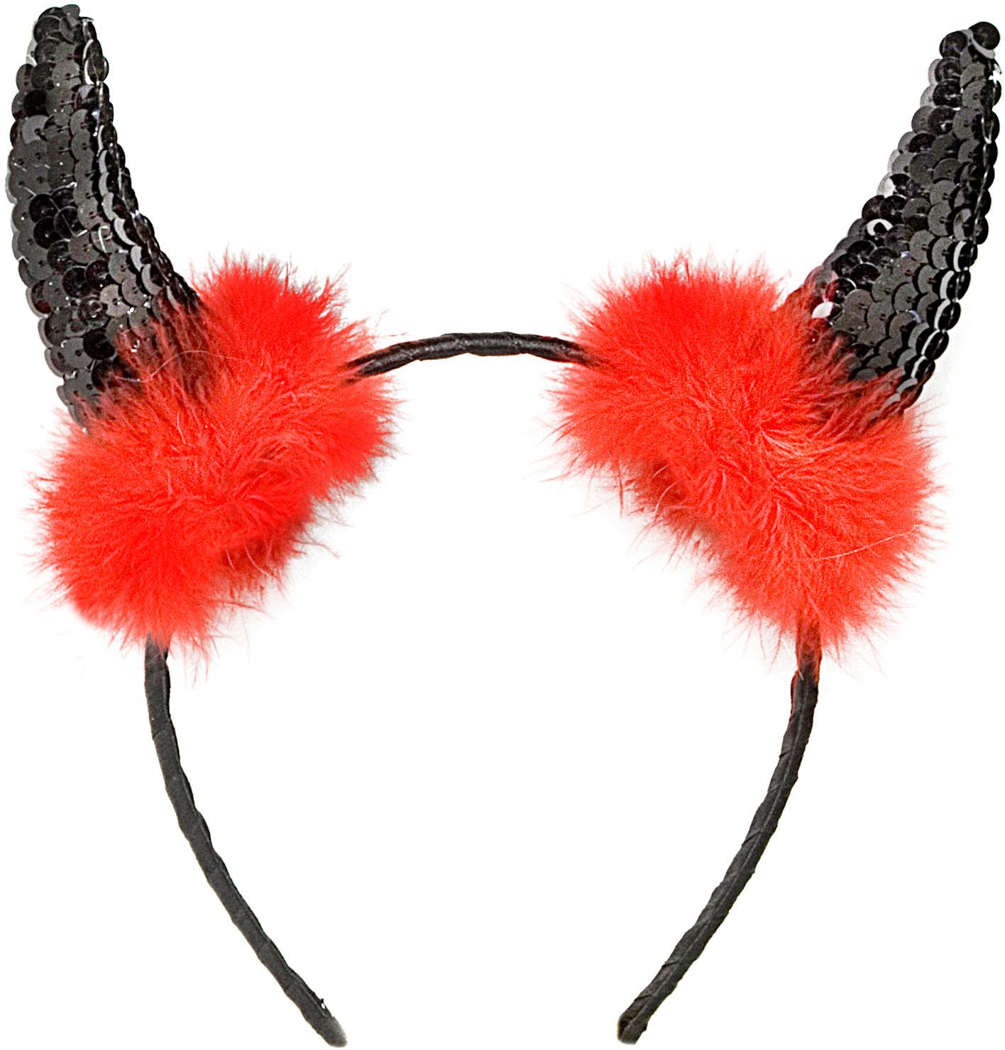 Zwarte Pailletten Duivel Oortjes