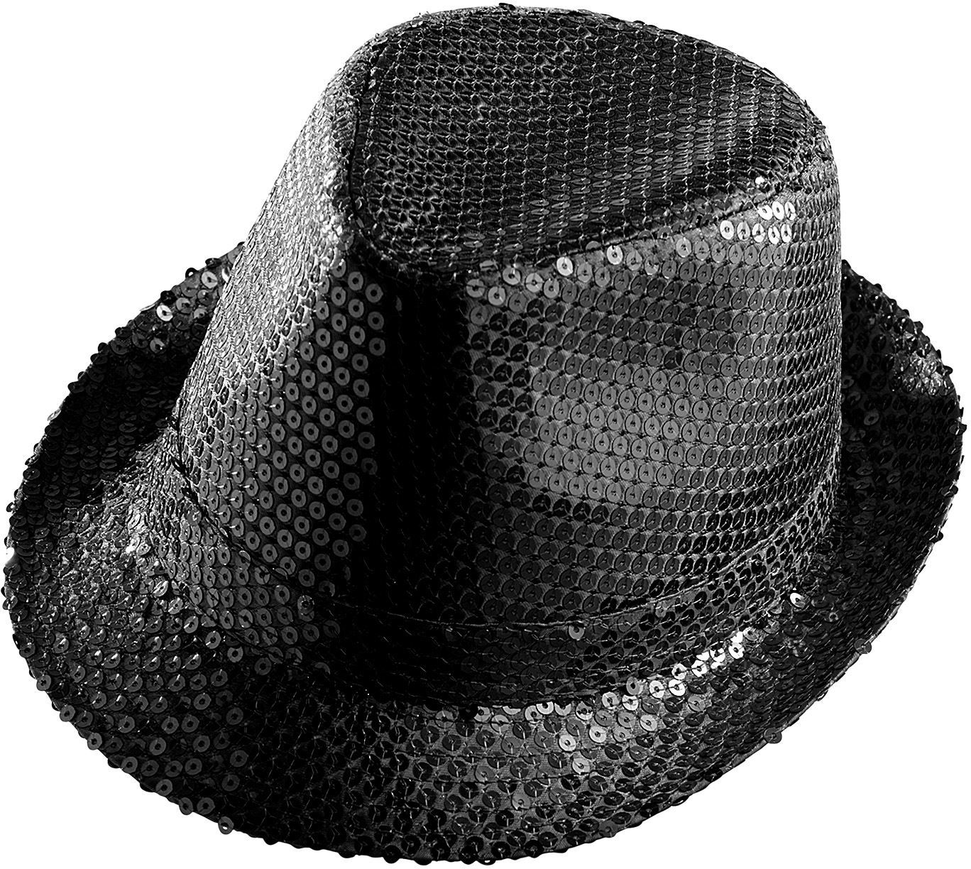 Zwarte Pailletten Fedora