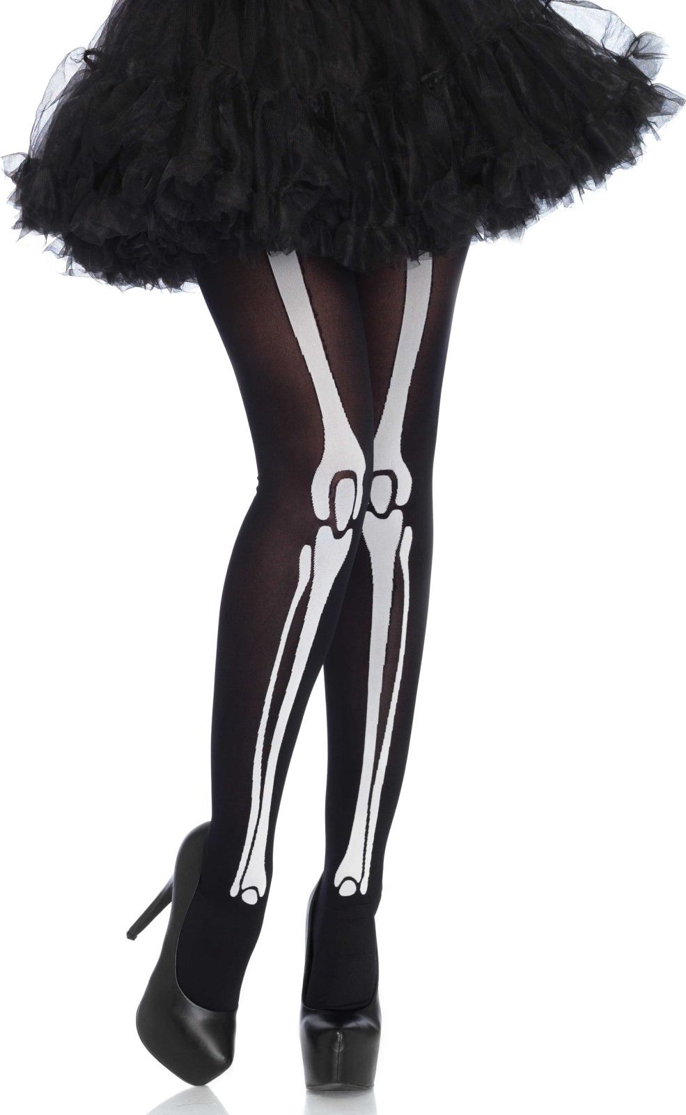 Zwarte Panty met Skelet Print